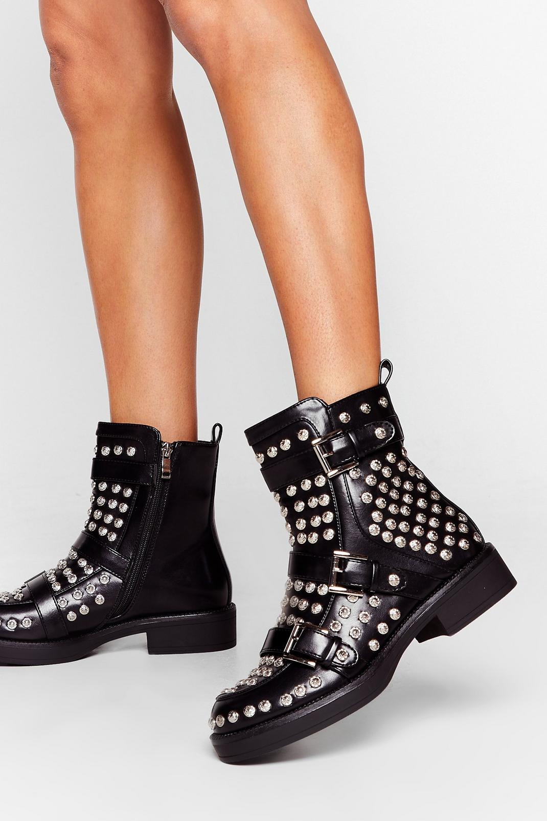 Stud As Hell Heeled Ankle Boots image number 1