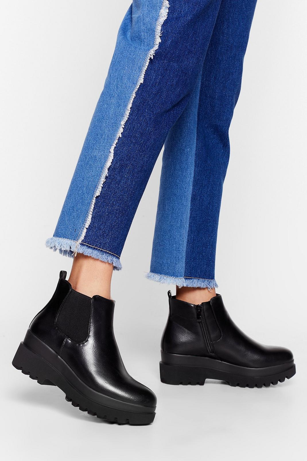 Cleated Nights Faux Leather Chelsea Boots image number 1