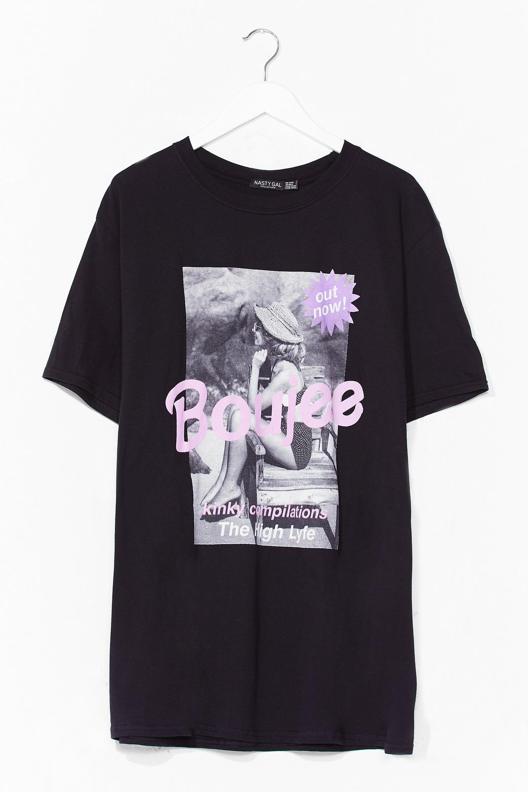 Black Plus Size Boujee Oversized Graphic T-Shirt image number 1