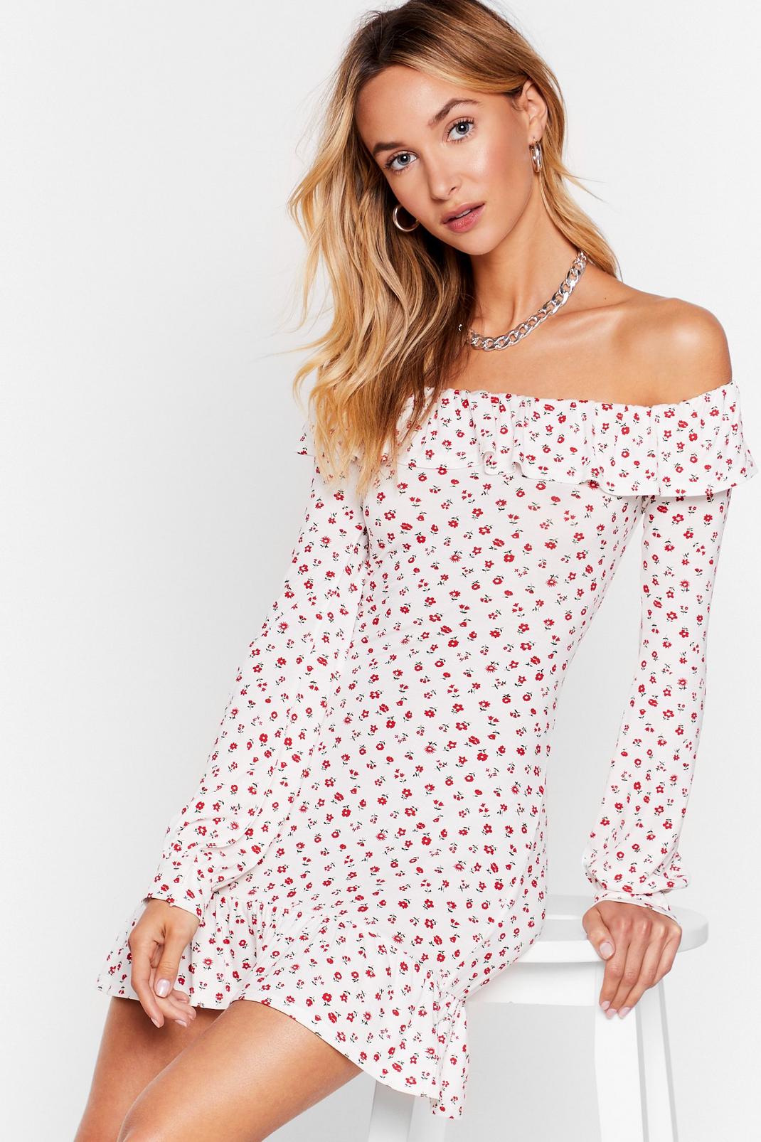 Love Will Grow Off-the-Shoulder Mini Dress image number 1