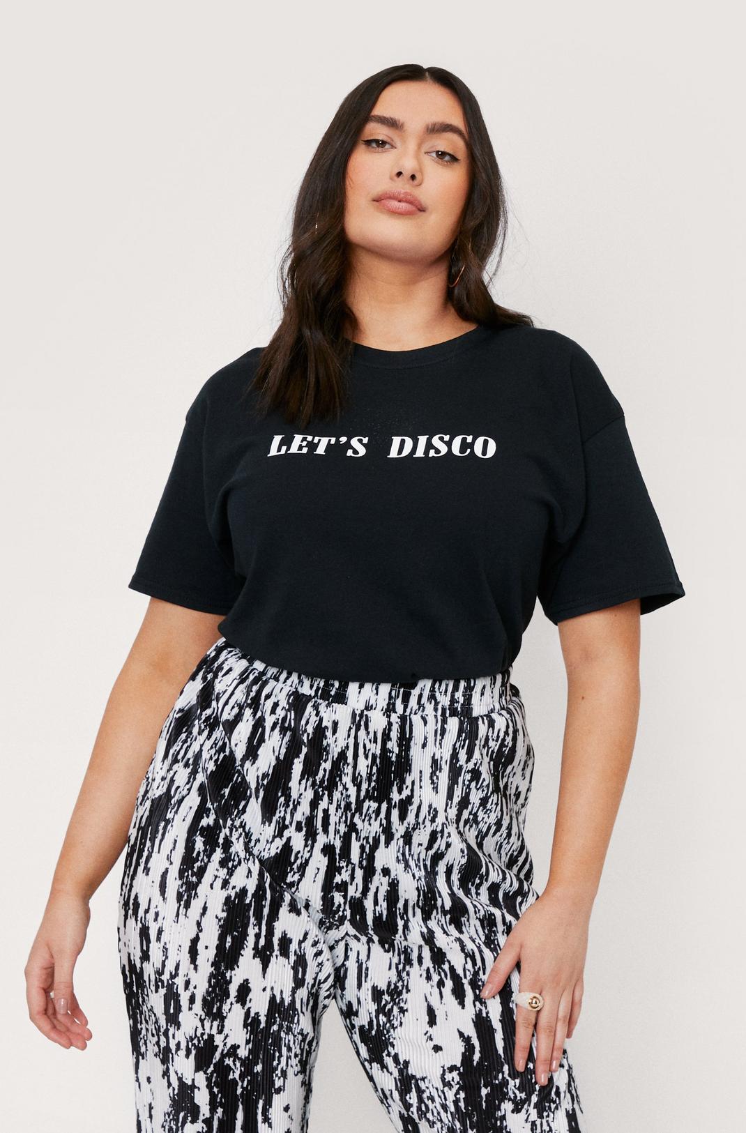 Plus Size Let's Disco Oversized Graphic T-Shirt