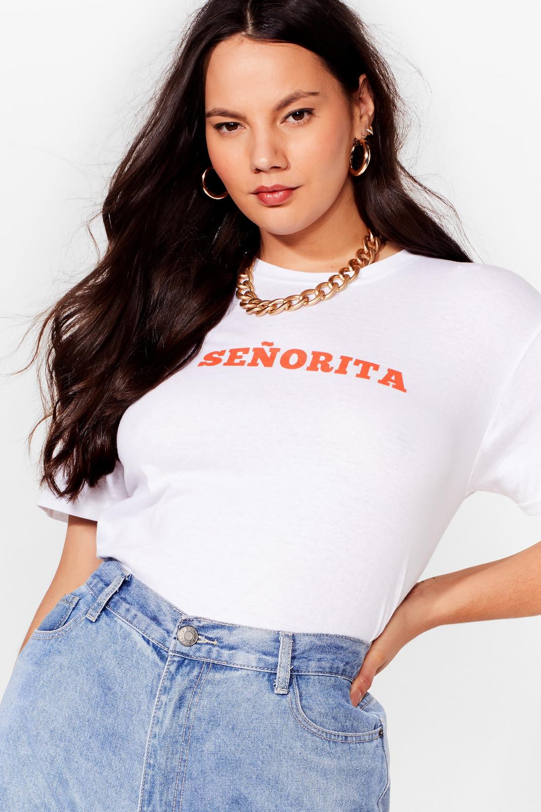 White Plus Size Senorita Graphic T-Shirt image number 1