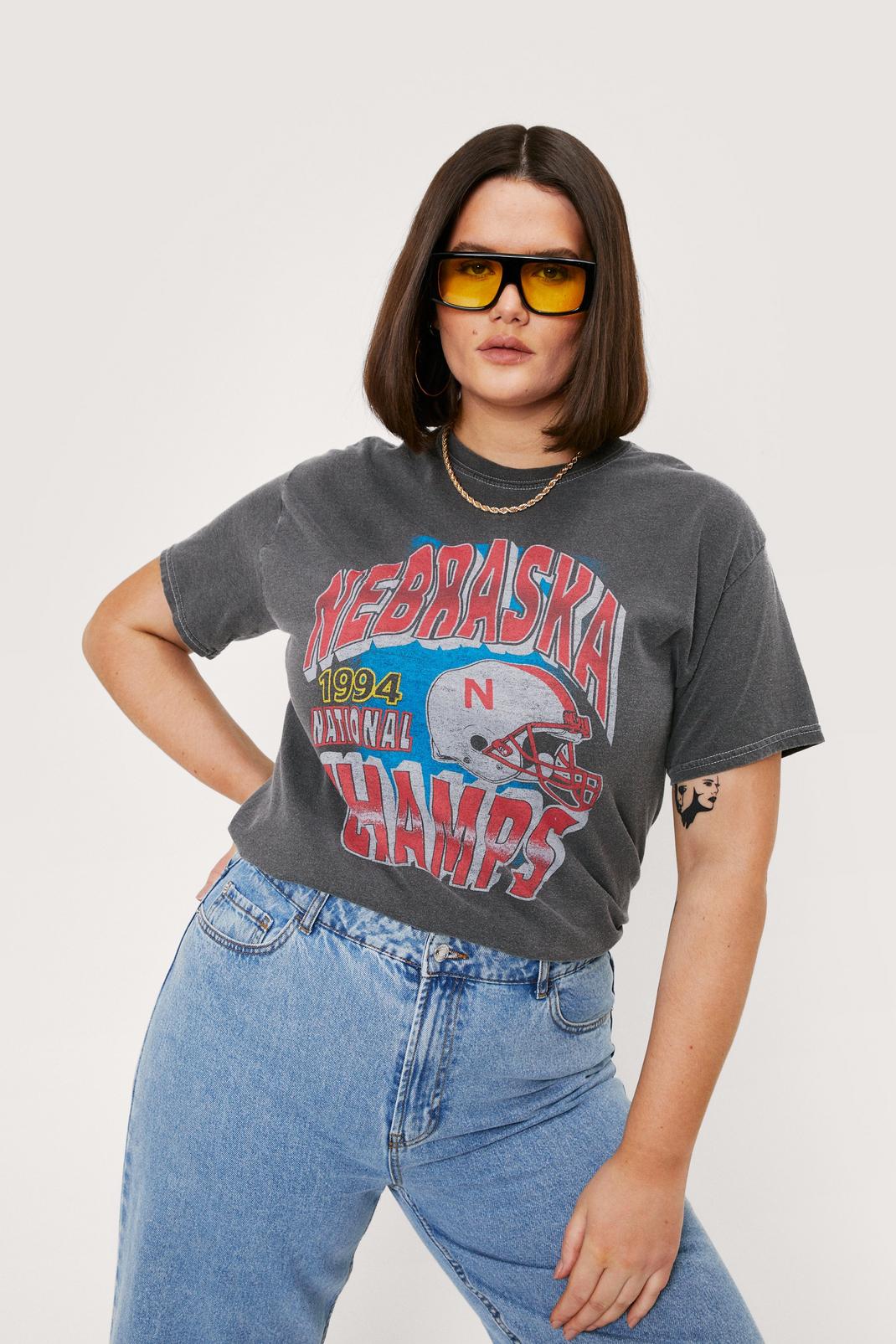 Charcoal Plus Size Nebraska Champs Graphic T-Shirt image number 1