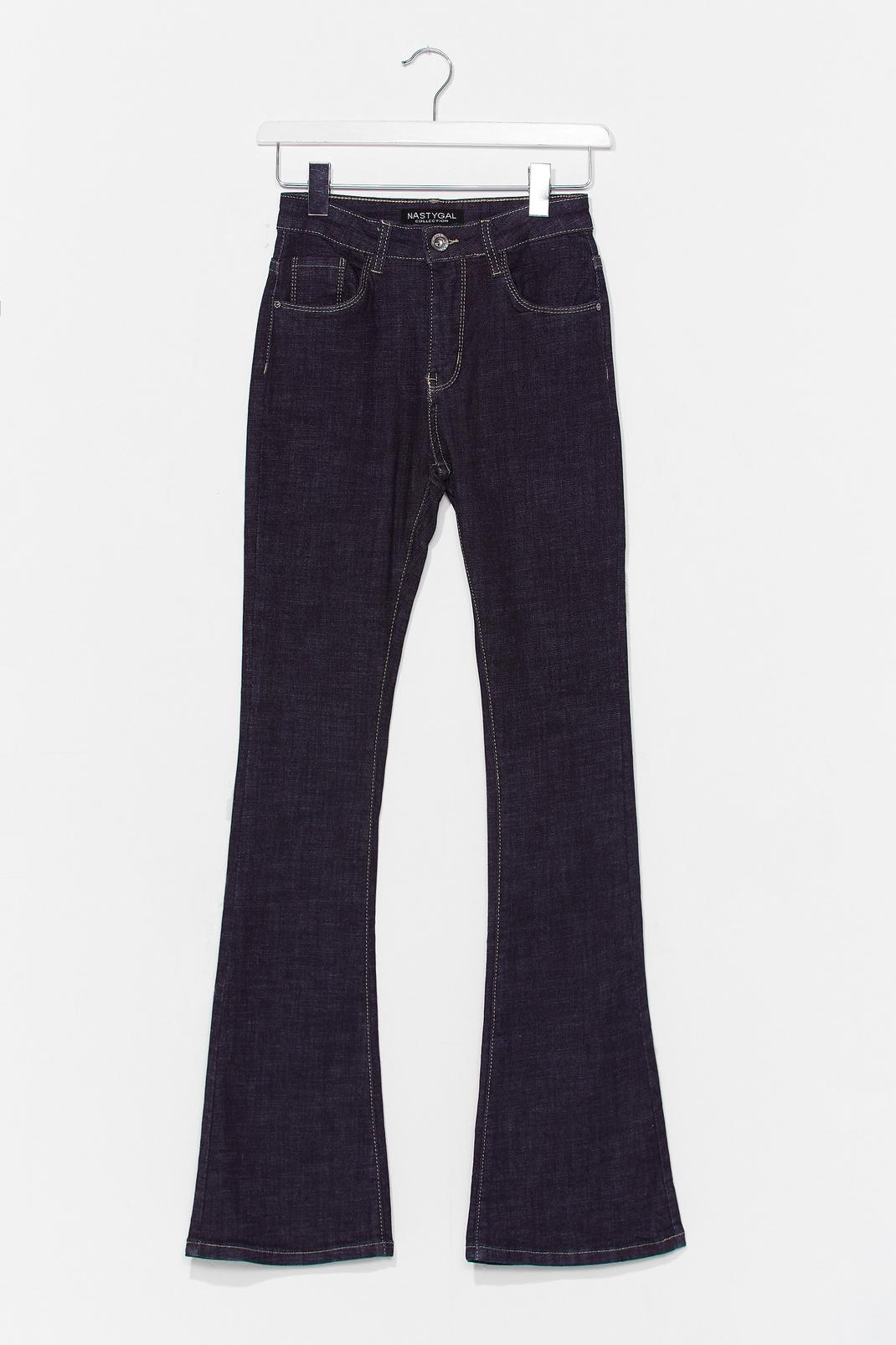 Denim High Waisted Flared Jeans image number 1