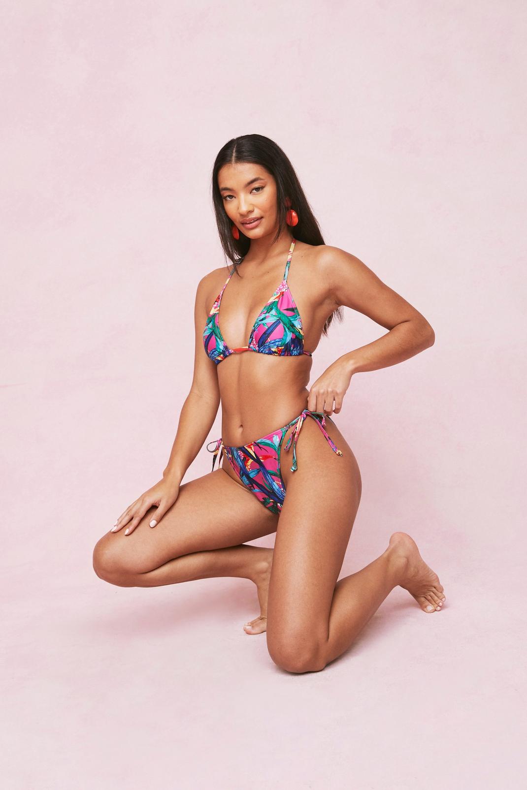 Mauve Tropical Triangle Bikini Set image number 1
