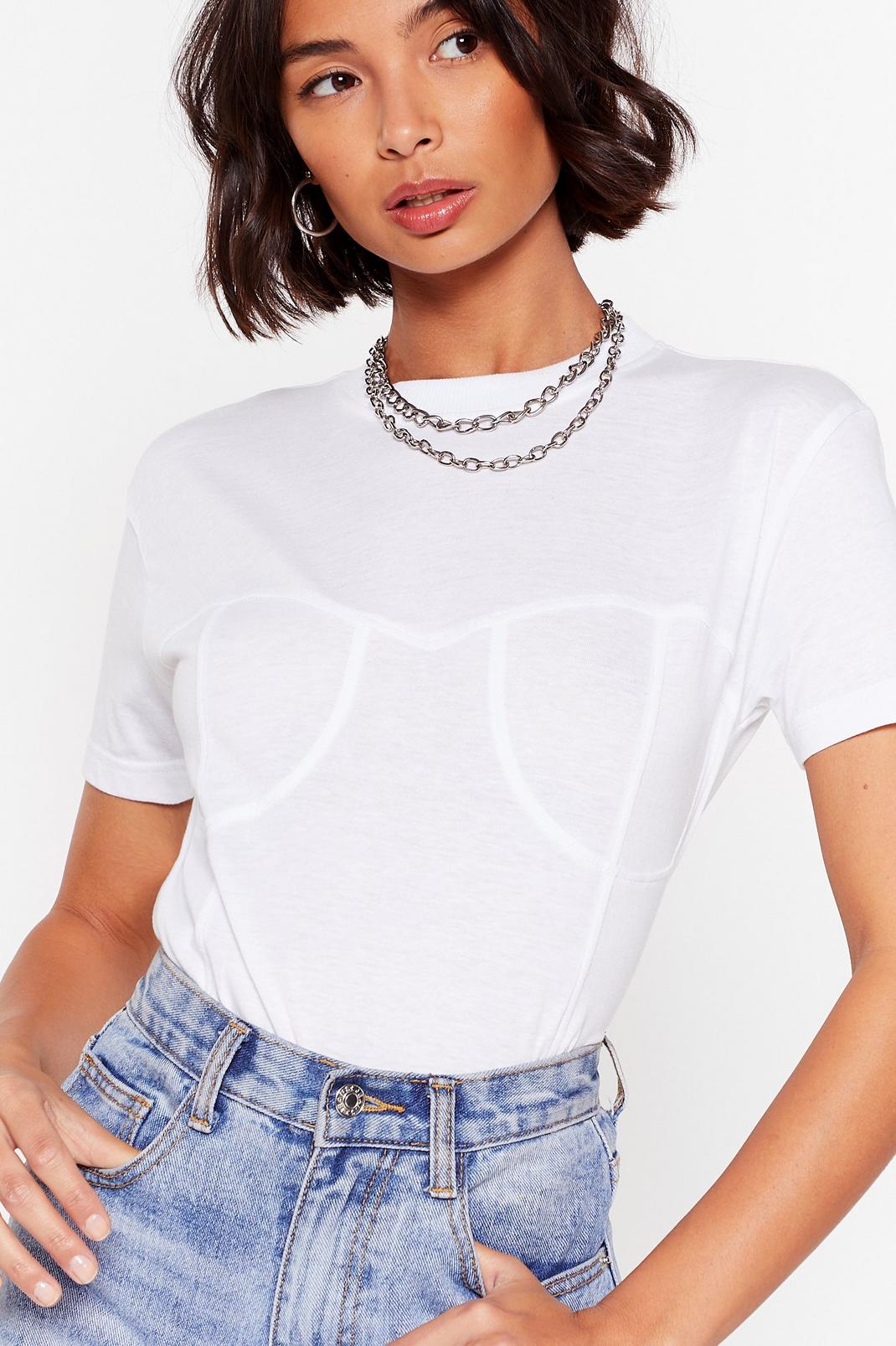White Switch It Cup Cropped Tee image number 1
