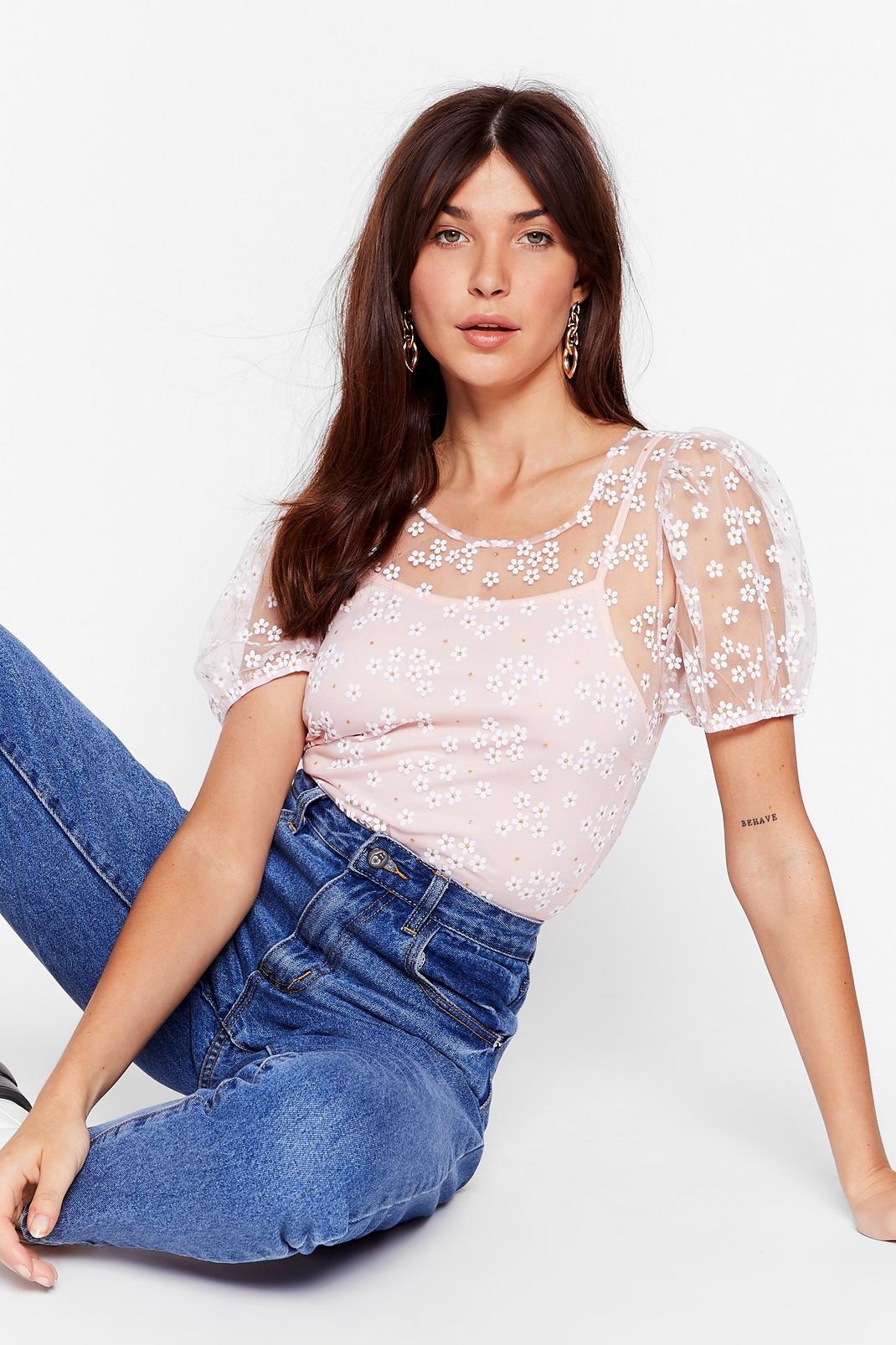 You Should Pick Me Daisy Organza Top image number 1