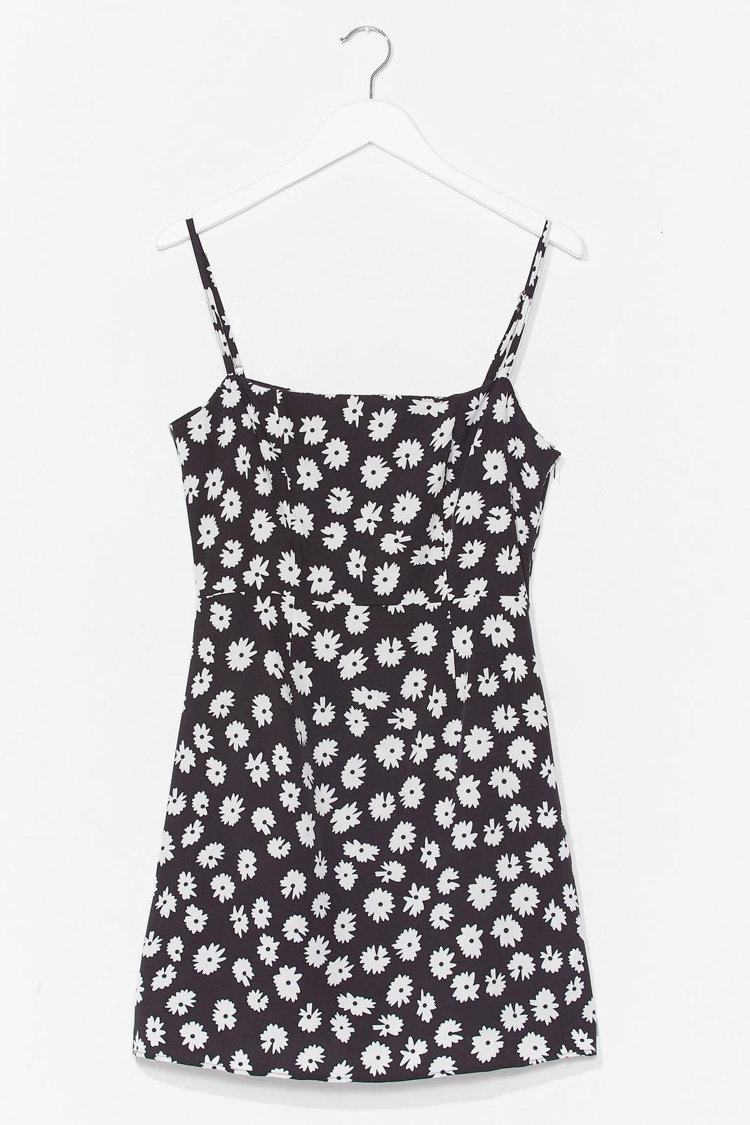 Black Large Daisy Square Neck Mini Dress image number 1