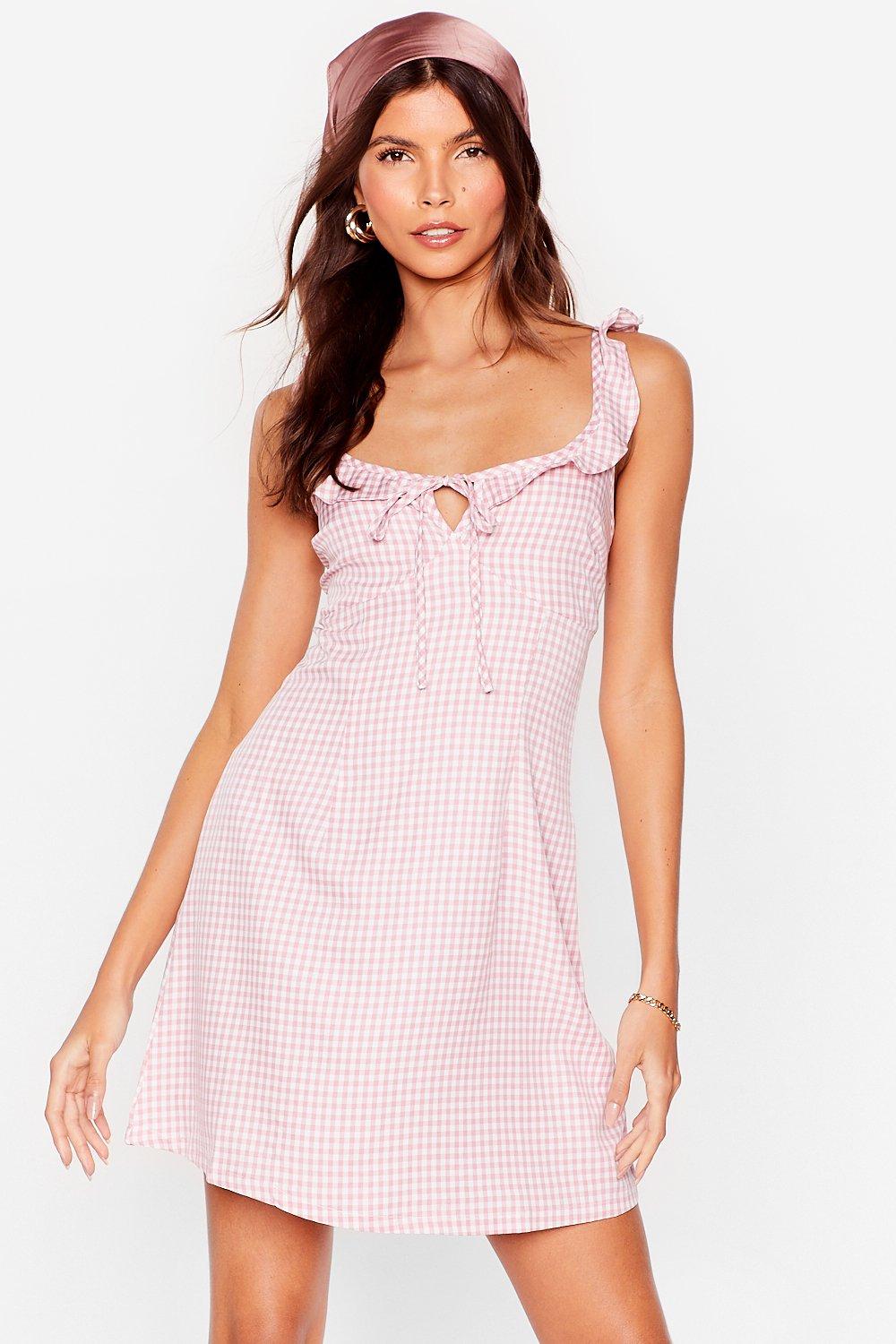 Gingham A Line Mini Dress