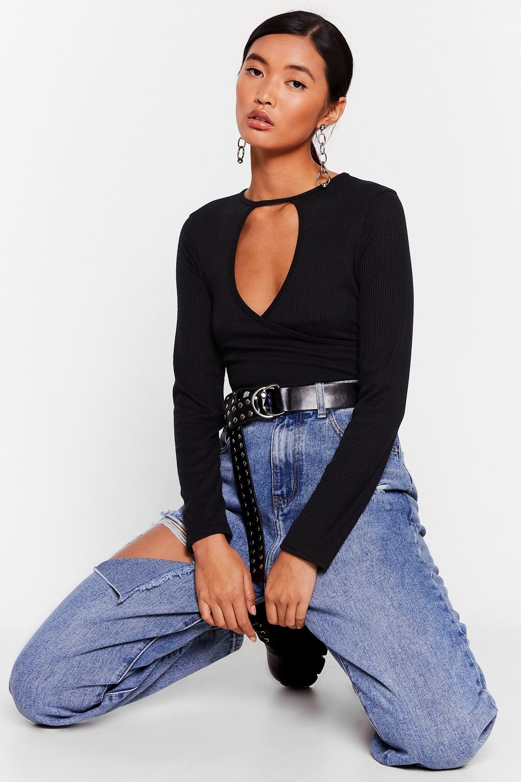 Staying Cut-Out All Night Ribbed Crop Top image number 1