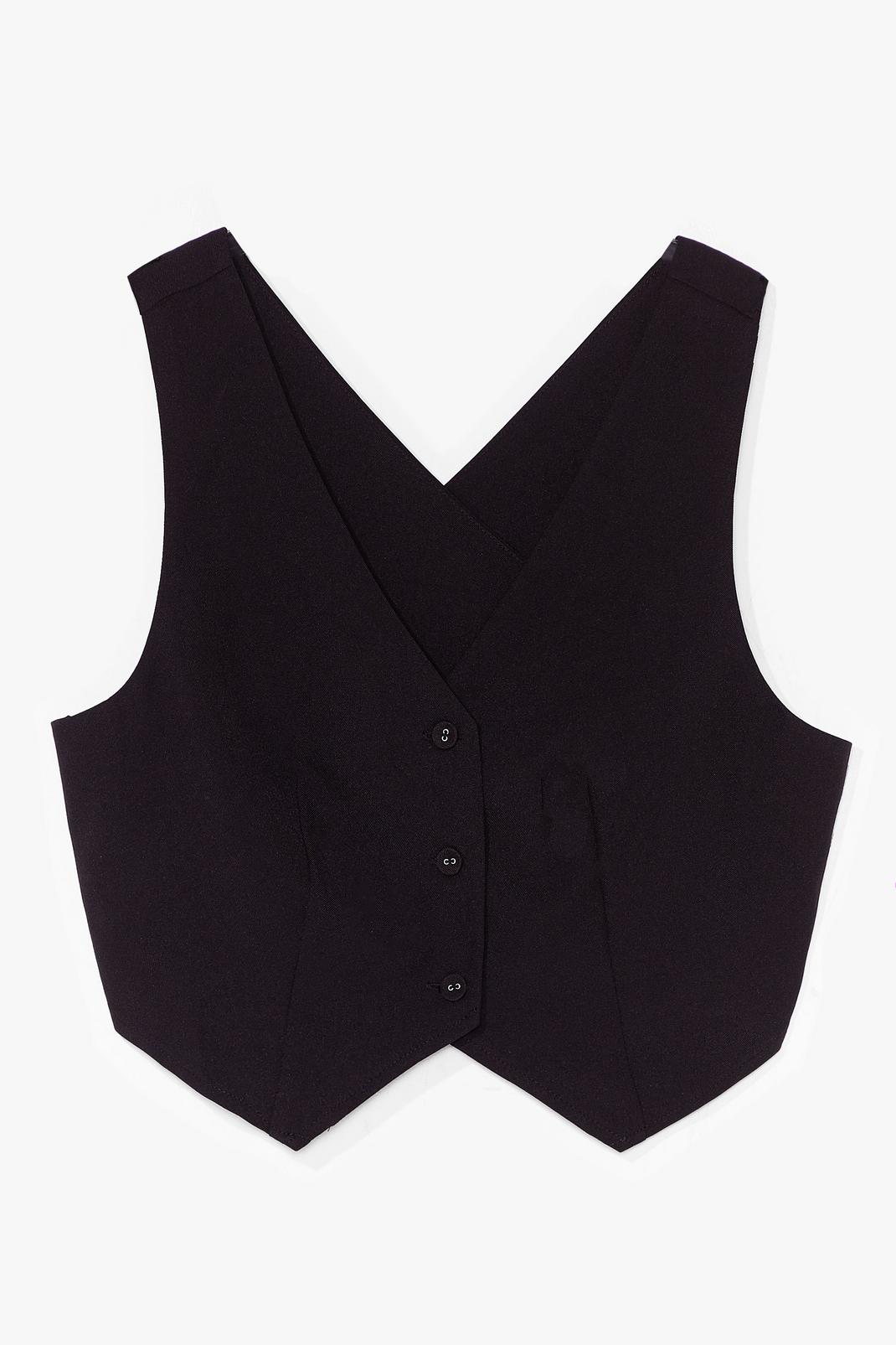Black All in a Days Work Crossover Tailored Vest image number 1