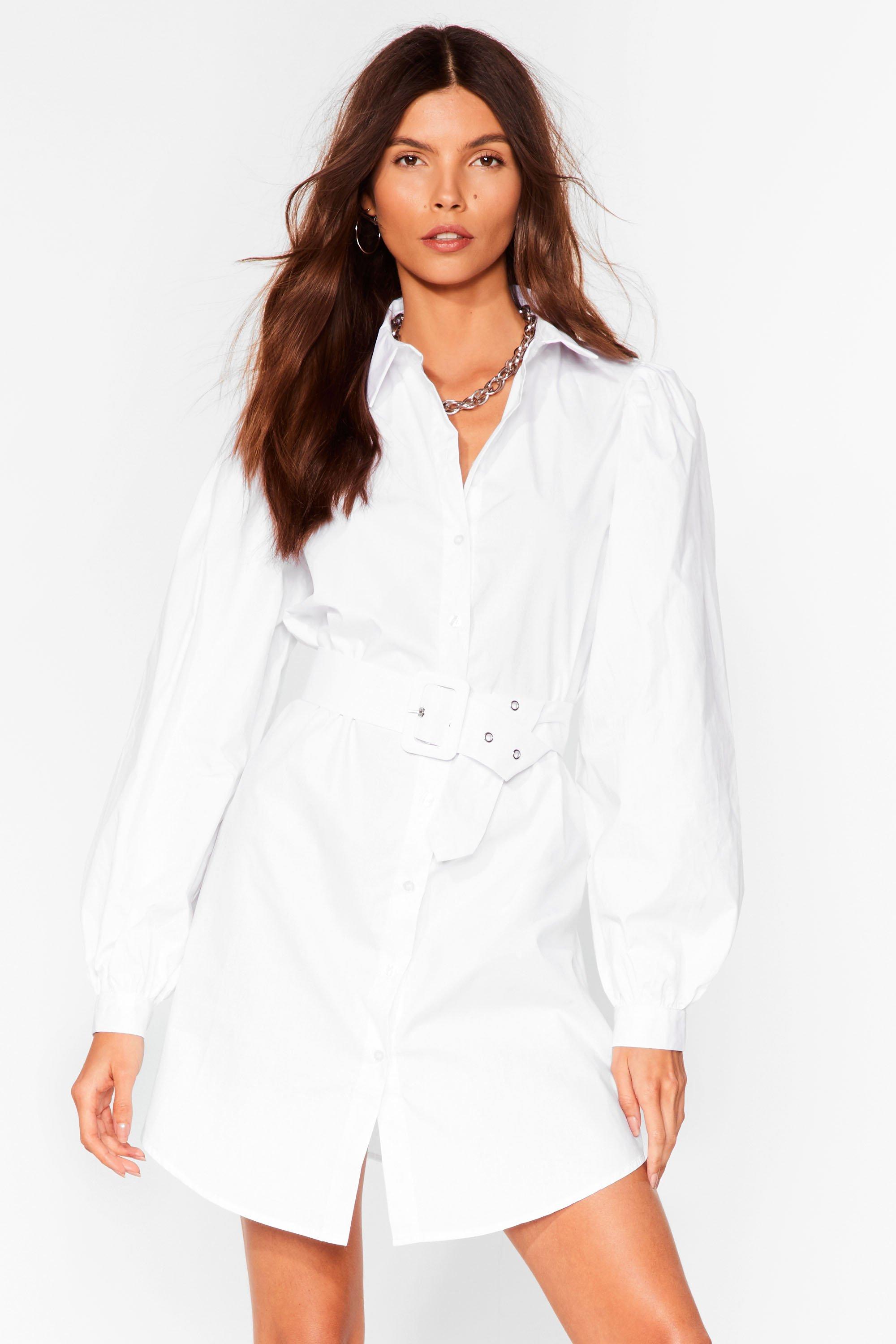 Robe chemise manche bouffante hotsell