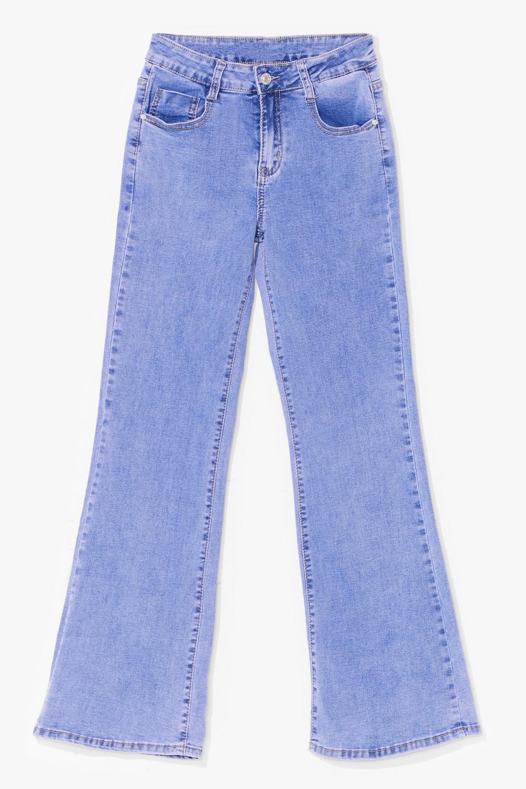 Flare They At High-Waisted Acid Wash Jeans image number 1