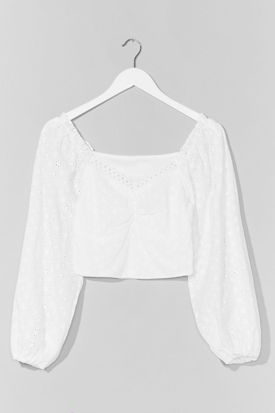 Some Day Balloon Broderie Anglaise Crop Top | Nasty Gal