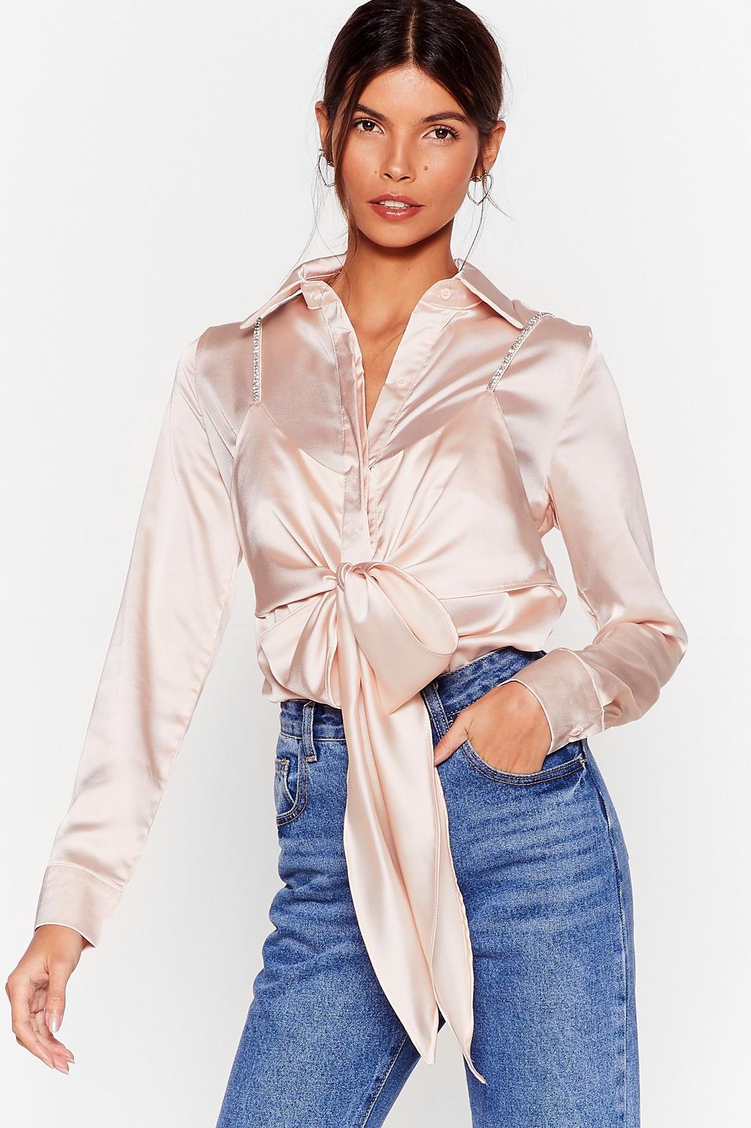 Cami for Love Satin Tie Blouse image number 1