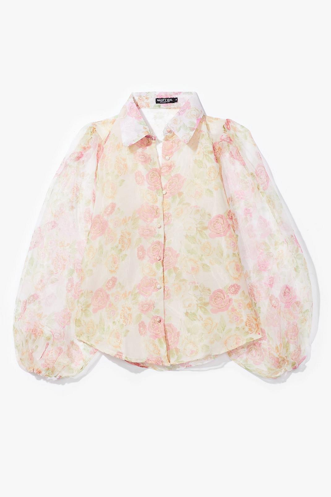 Tonight's Gonna Be a Bud Night Floral Organza Blouse image number 1