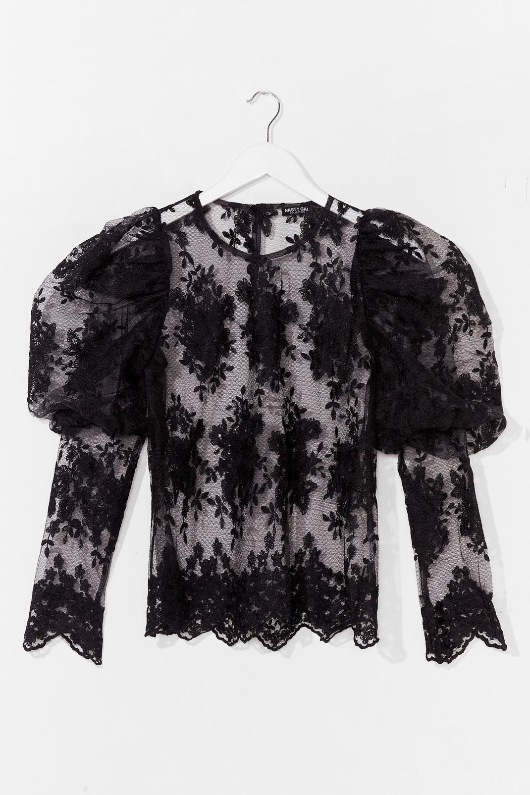 Lace Make a Start Puff Sleeve Blouse image number 1