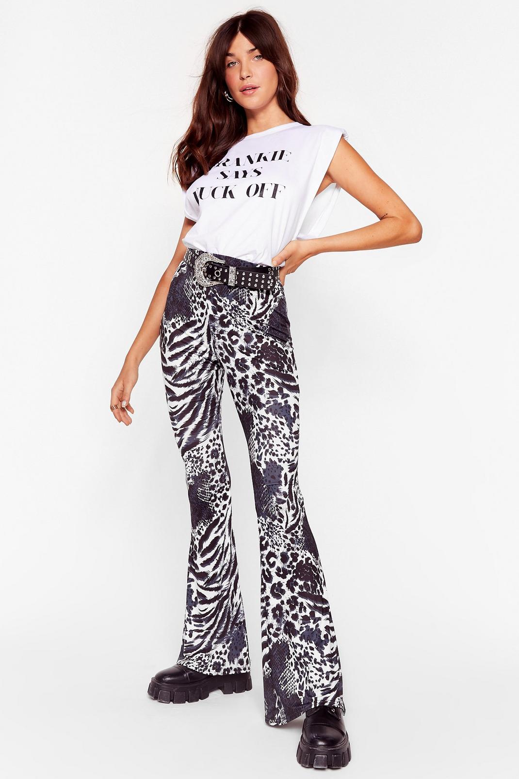 Wide Wild World Animal Flared Pants image number 1