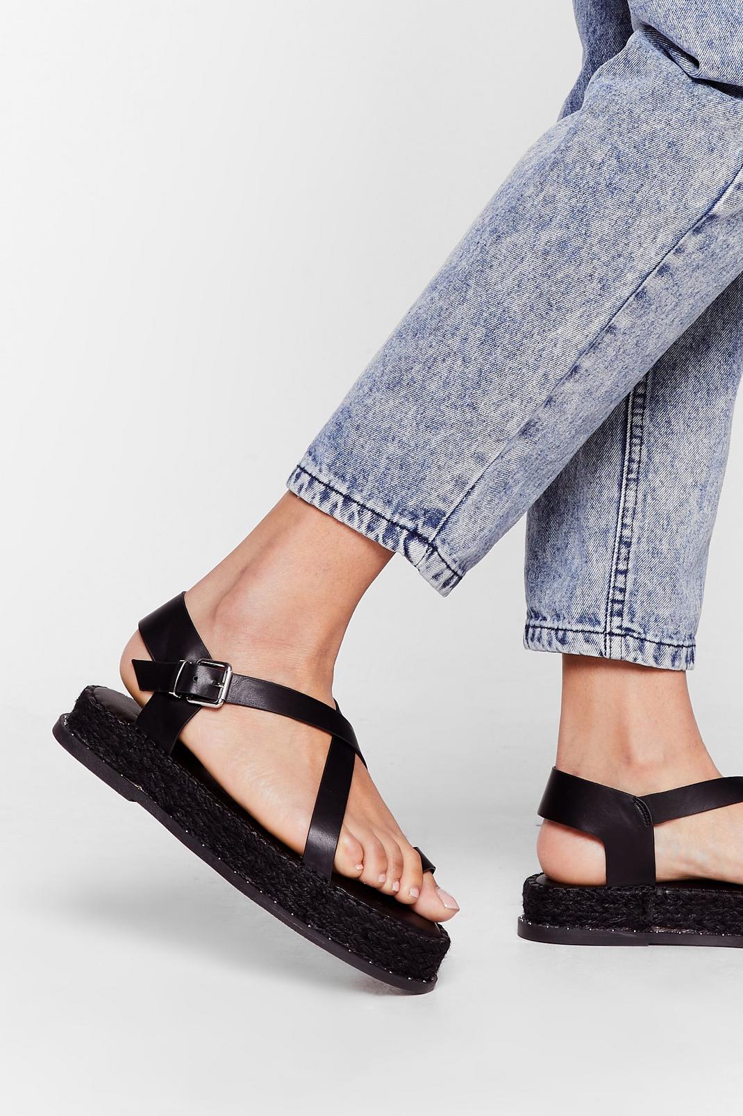 We've Woven You Faux Leather Espadrille Sandals image number 1