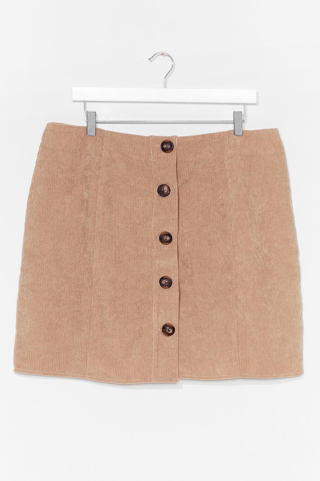 Grande Taille - Mini jupe côtelée à boutons contrastants Mini affaire d'État image number 1