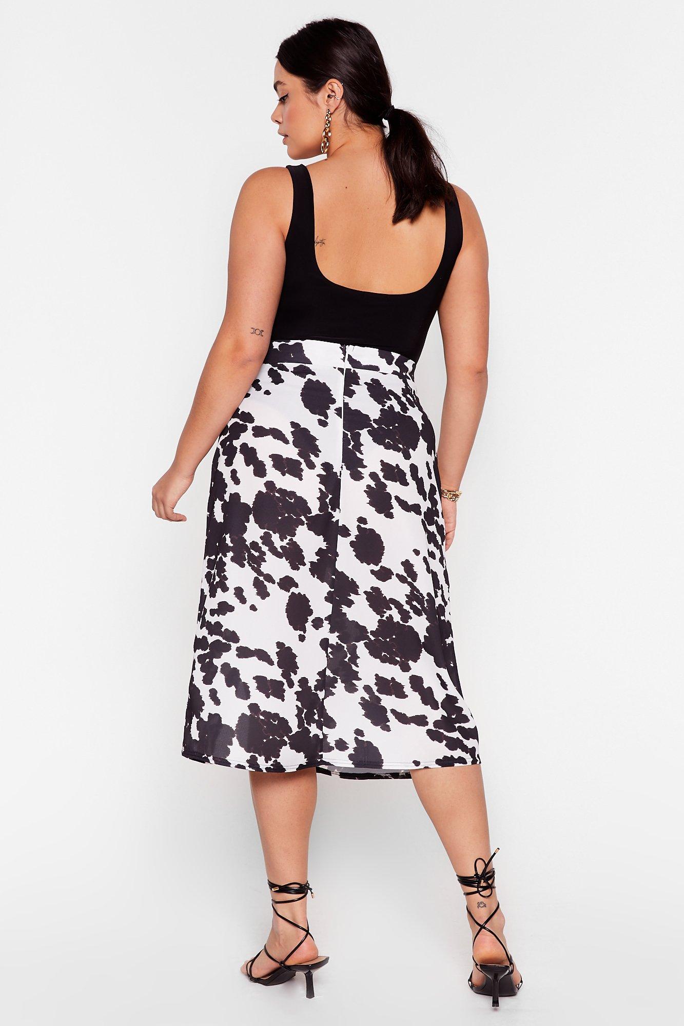 Plus Size Cow Print Midi Skirt | Nasty Gal
