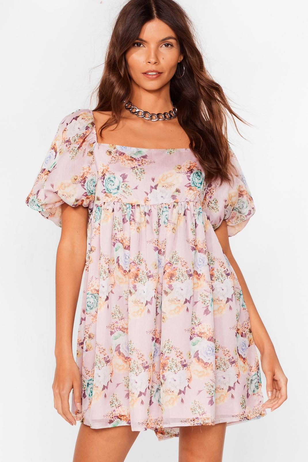 You're All I Seed Floral Mini Dress image number 1