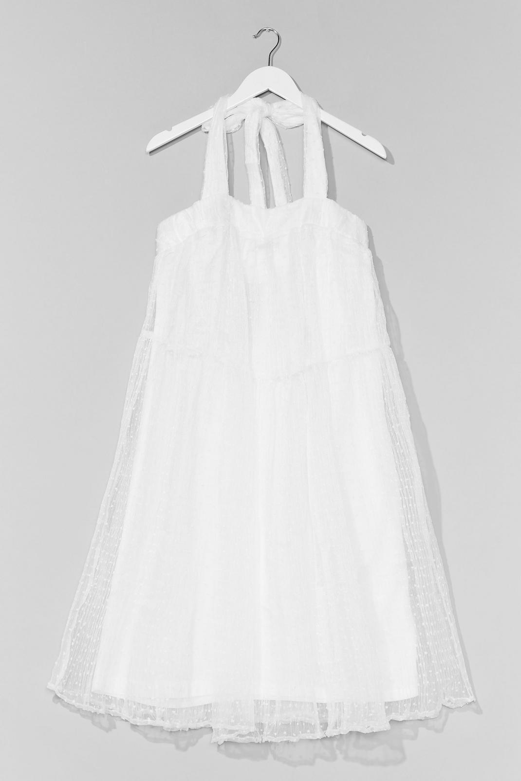 White Organza Halter Mini Swing Dress image number 1