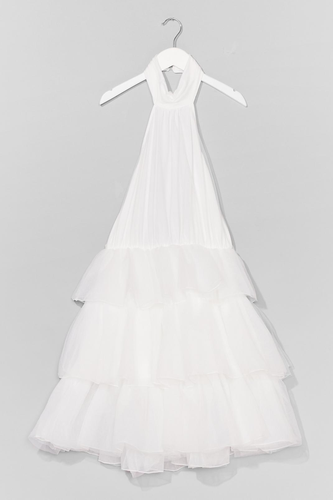 White Just Tulle Good Halter Mini Dress image number 1