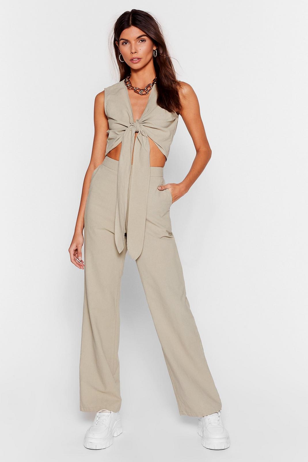 Sage Perfect Pair High-Waisted Wide-Leg Trousers image number 1