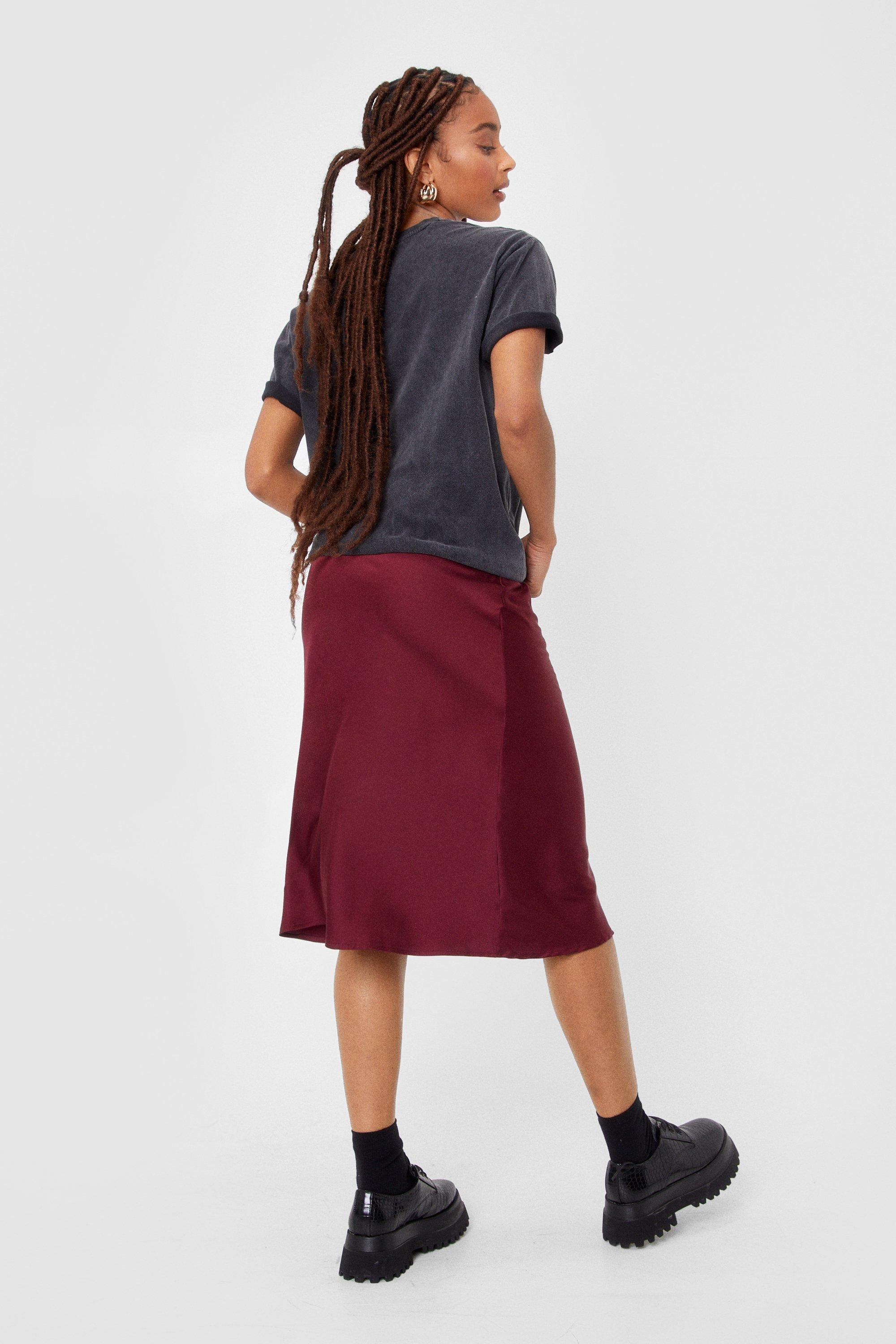 Nasty gal red midi skirt best sale