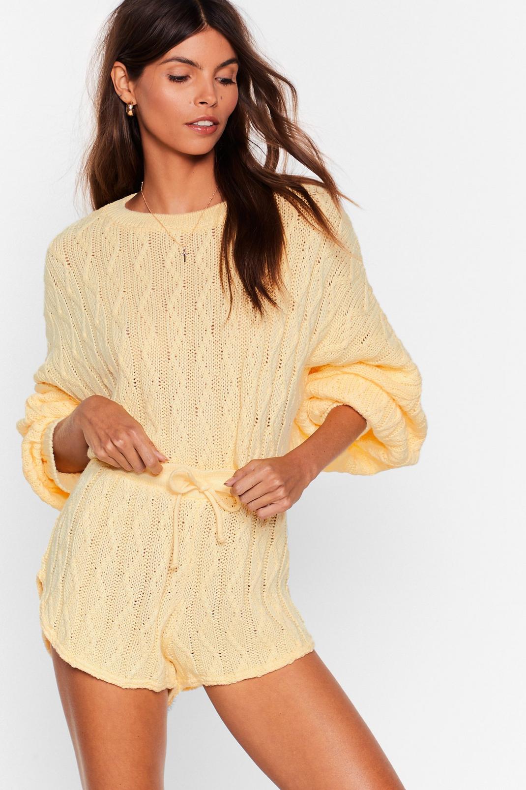 136 Got Cable Knit Sweater and Shorts Lounge Set image number 2