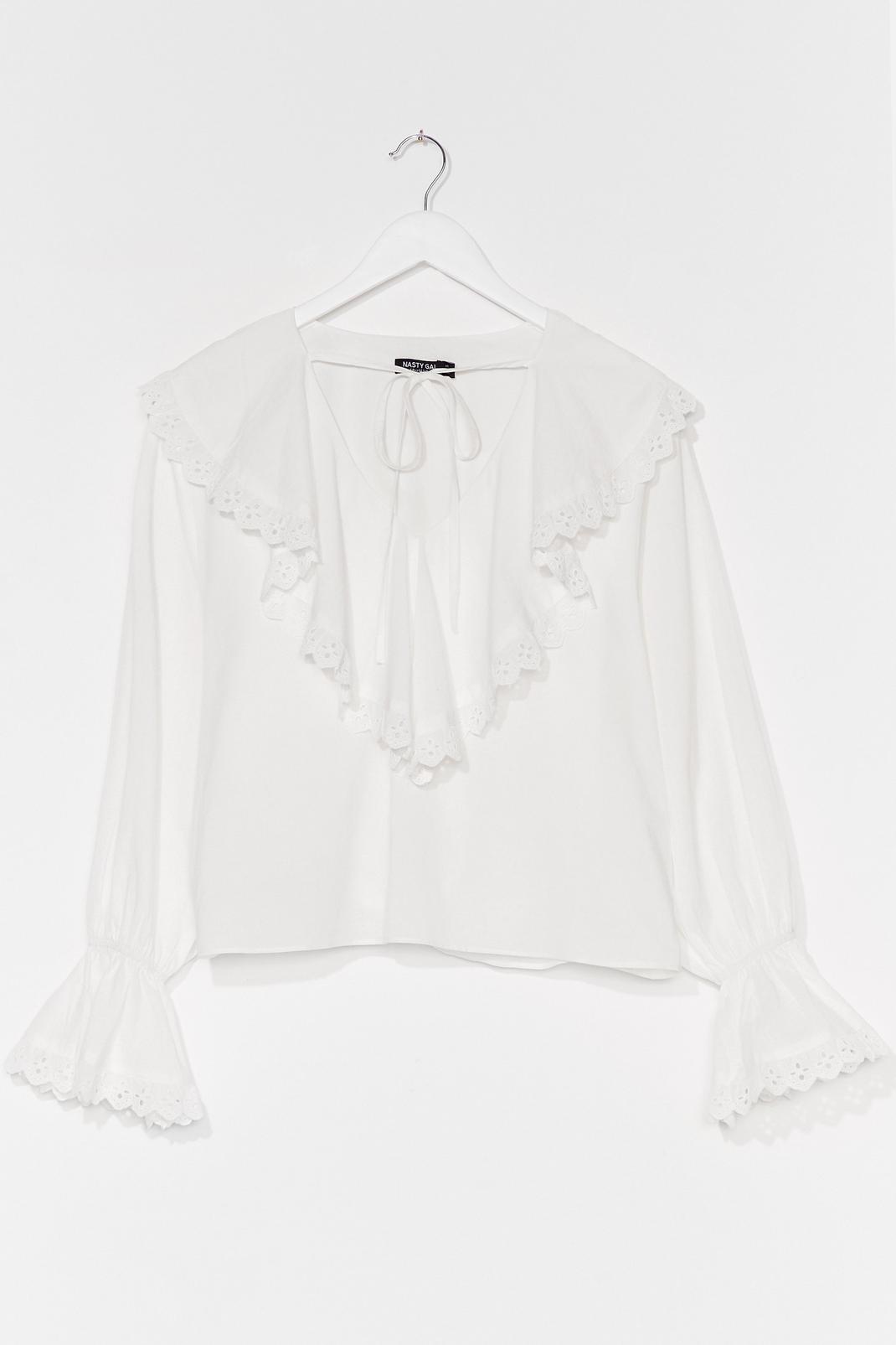 Collar My Name Broderie Anglaise Ruffle Blouse image number 1