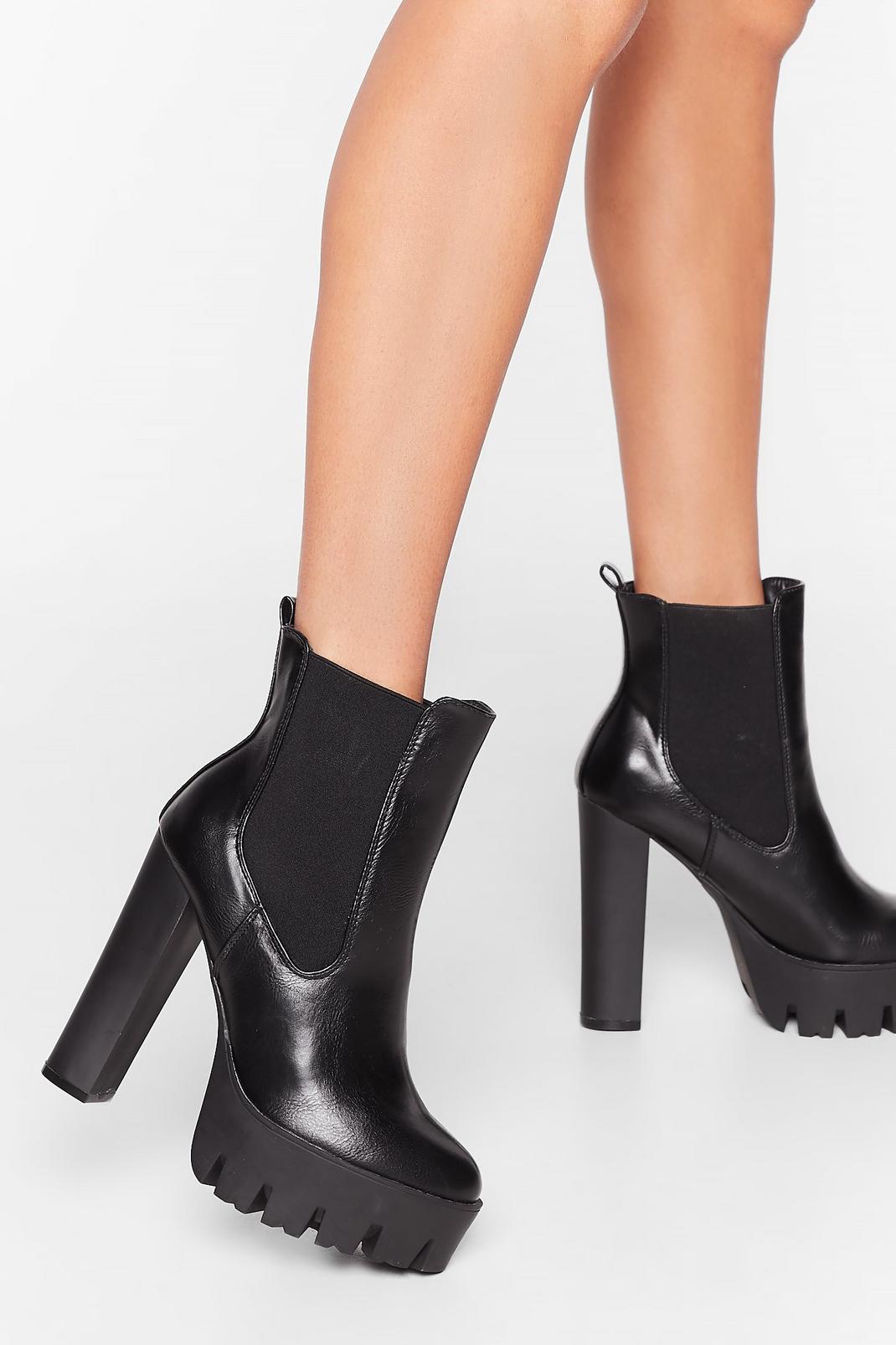 Way You Make Me Heel Faux Leather Chelsea Boots | Nasty Gal
