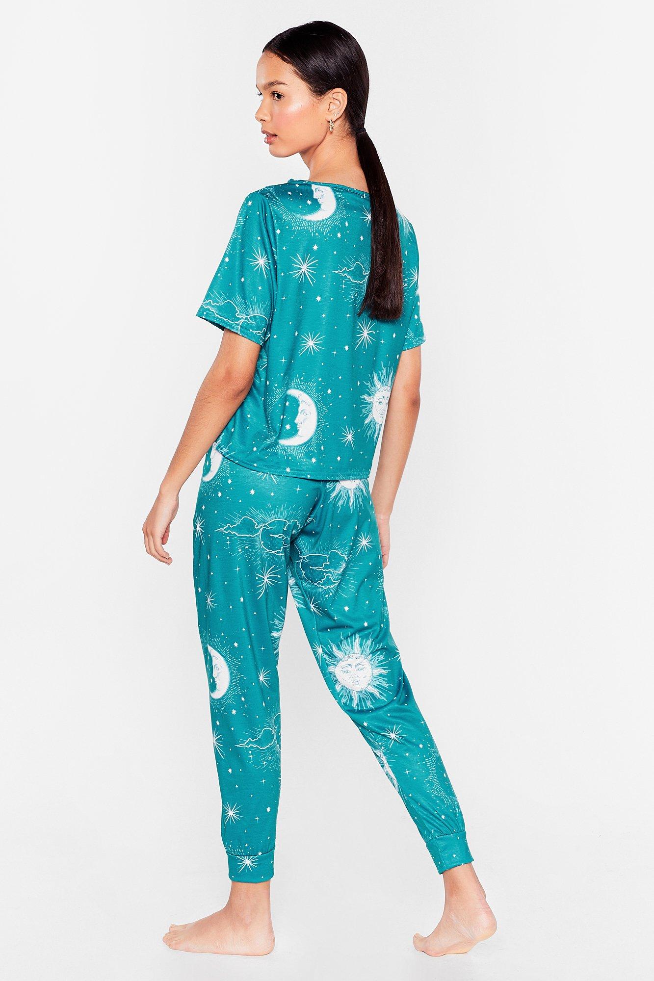 Satin Colorblock Pajama Shirt and Pants Set