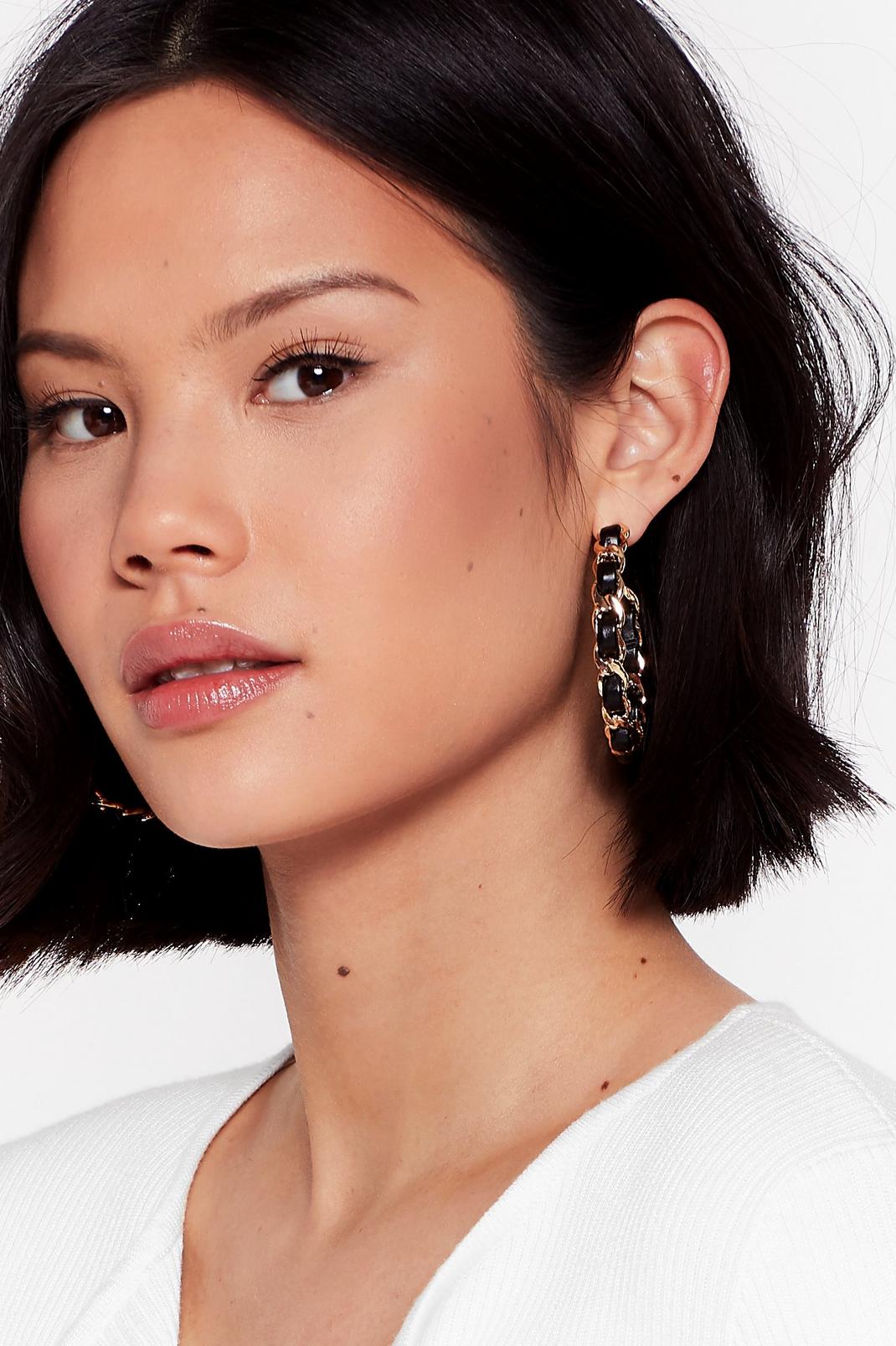 You Chain It Woven Hoop Earrings image number 1