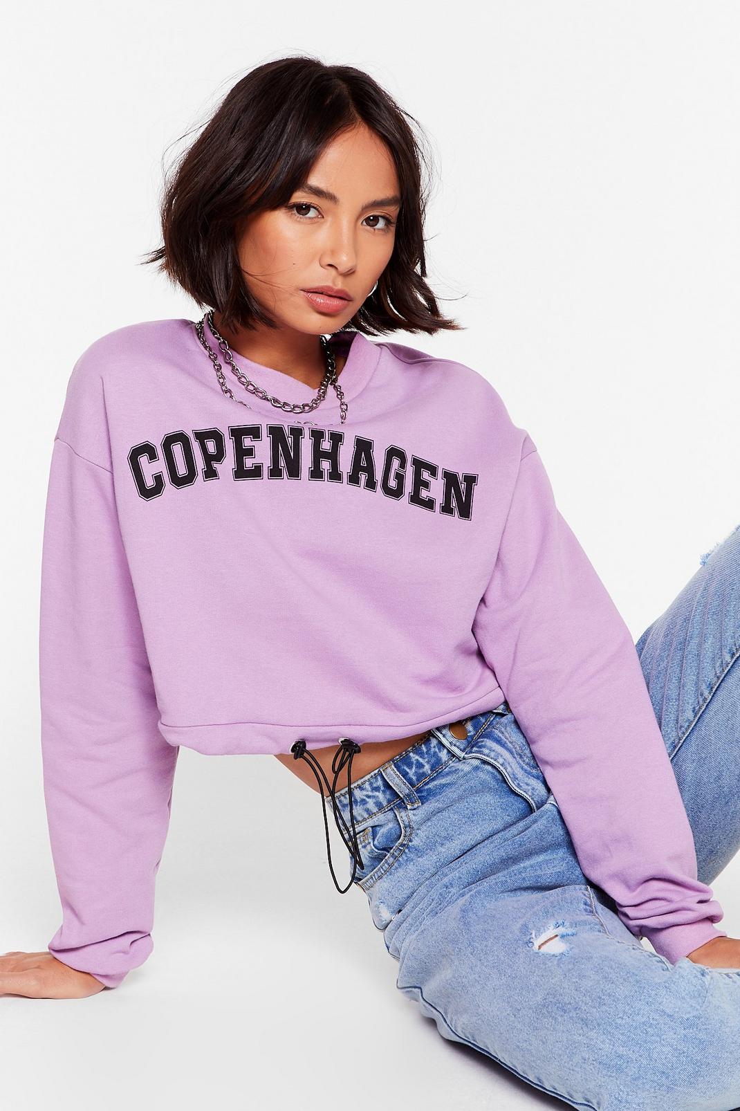 Take Me to Copenhagen Cropped Graphic Sweatshirt image number 1