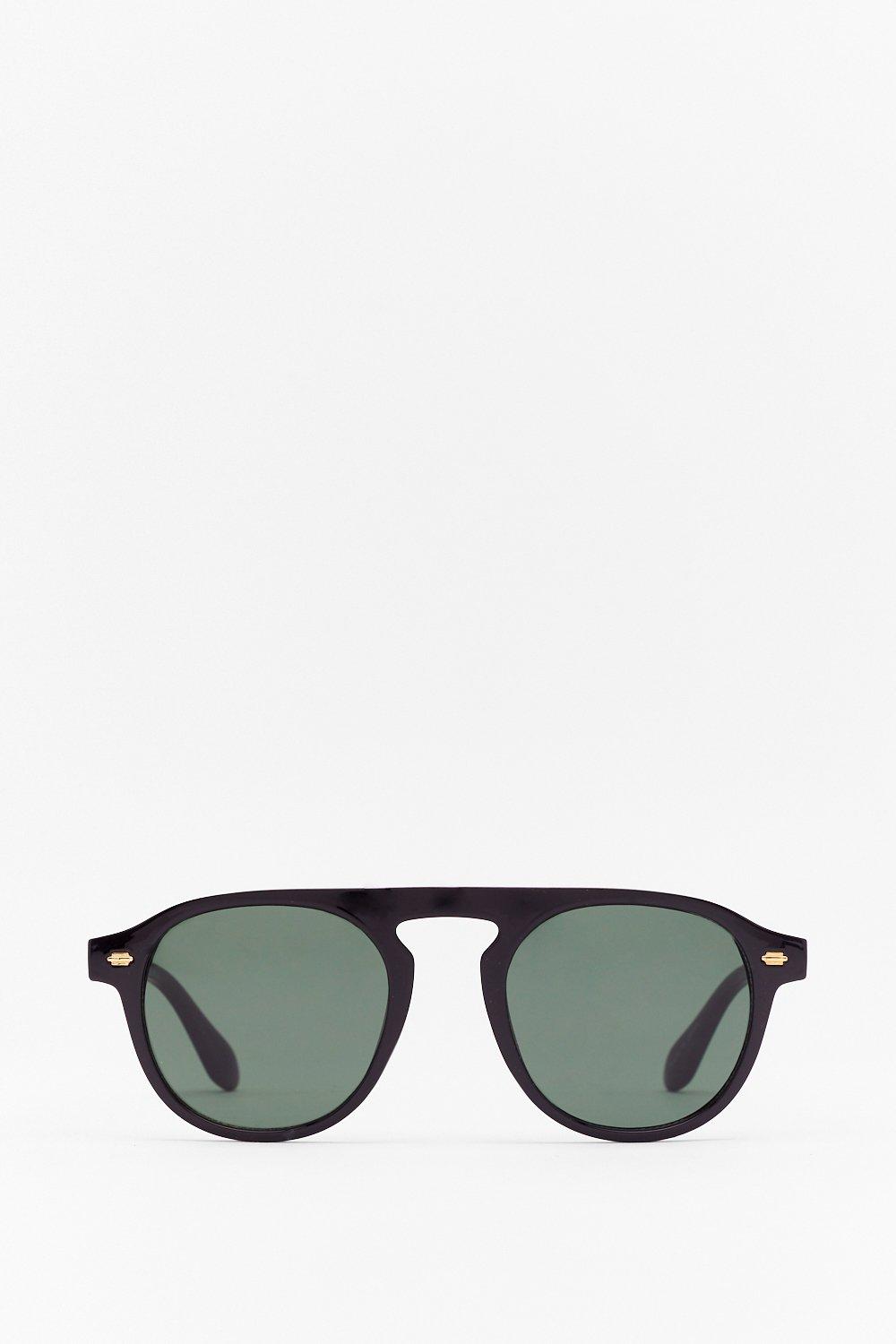 Lunettes de soleil rondes a barre droite Nasty Gal