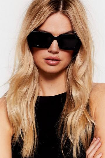 Thick Rim Rectangular Sunglasses black