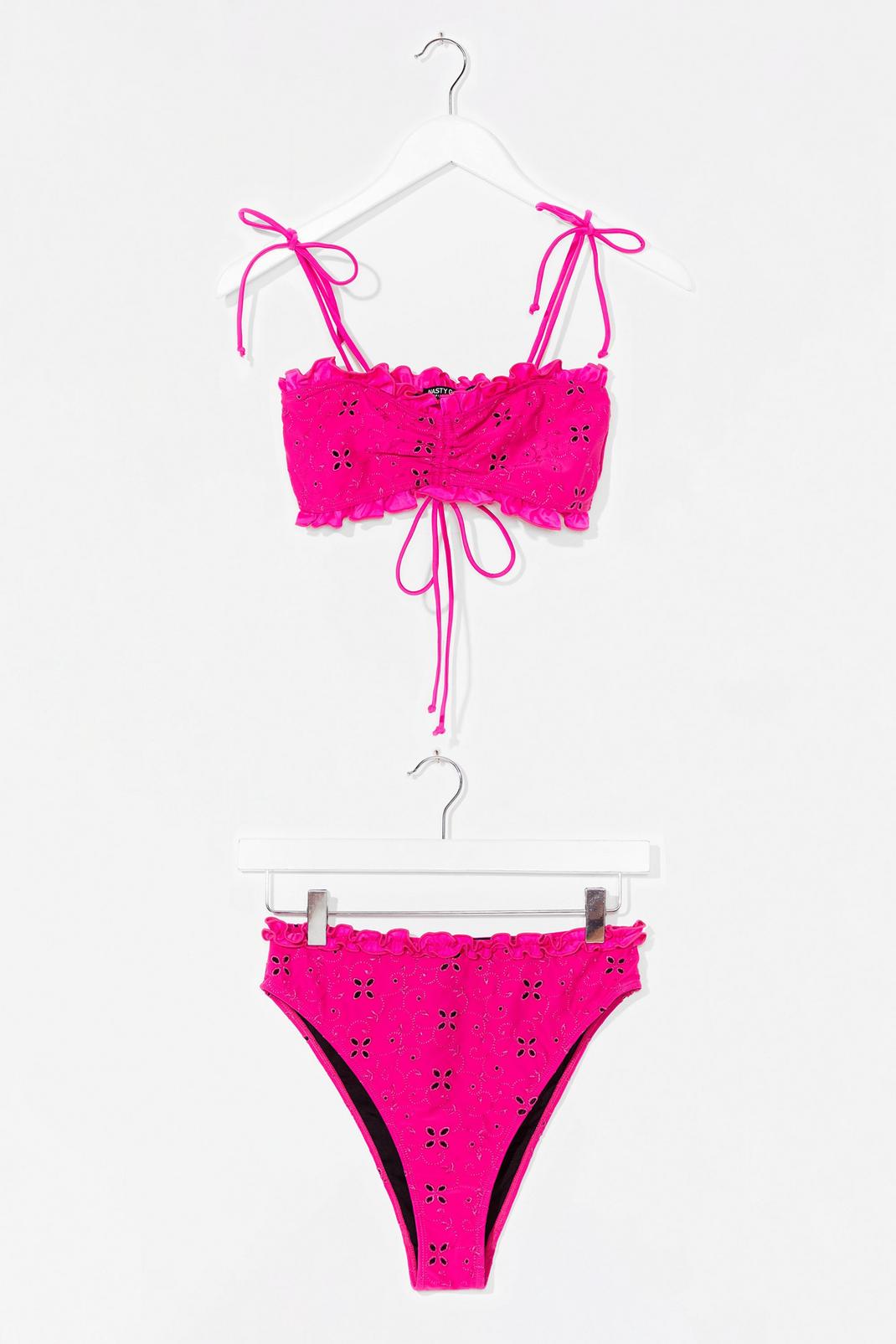 Magenta That's a Re-reef Broderie Ruffle Bikini Set image number 1