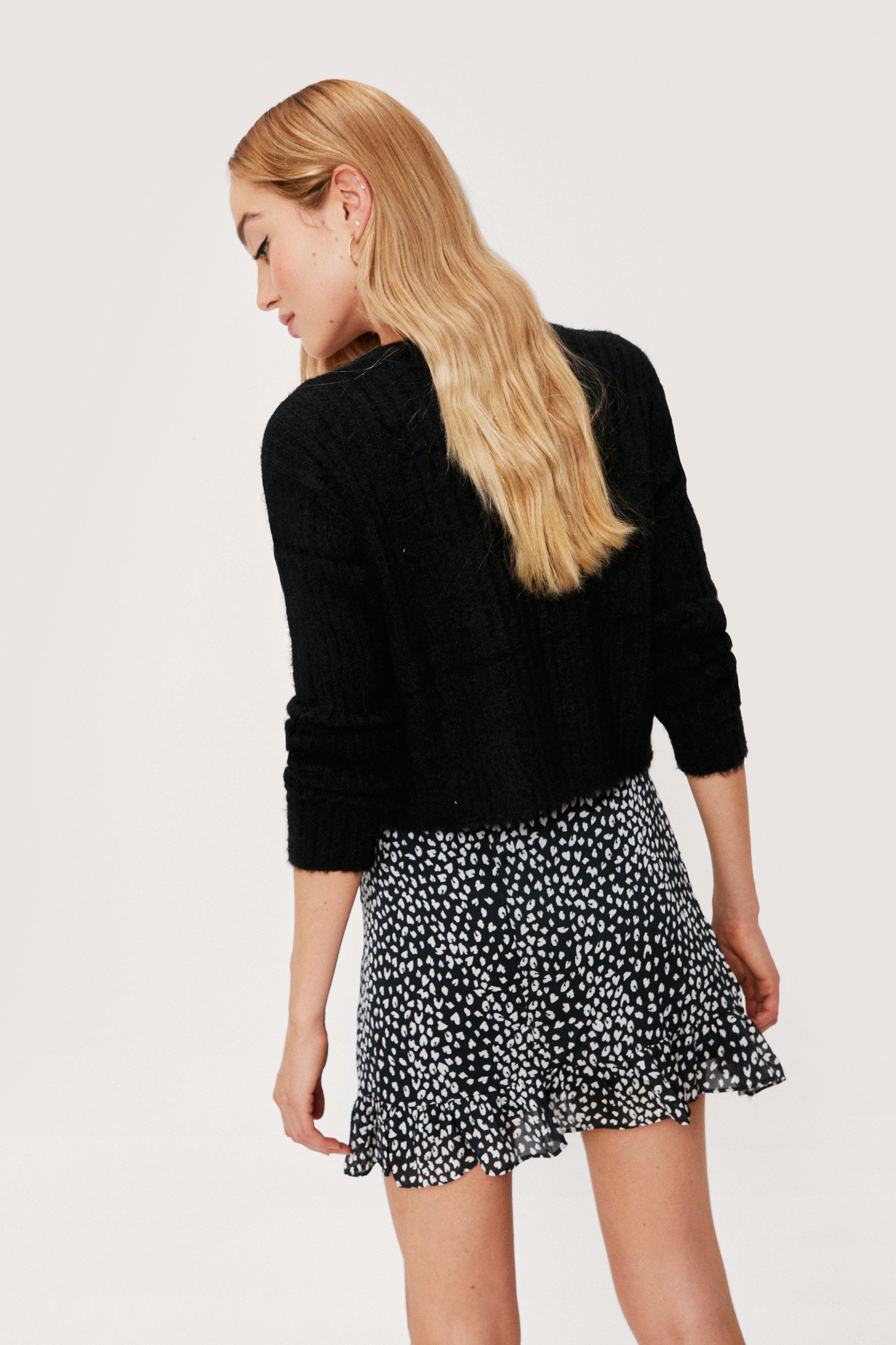 Animal print ruffle mini skirt best sale