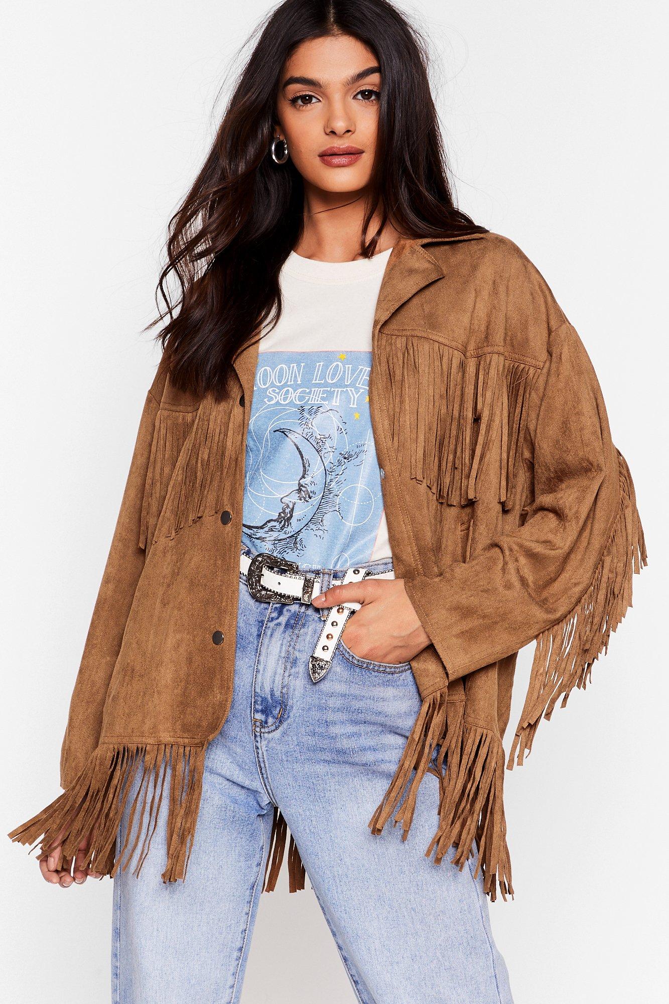 faux suede tassel jacket