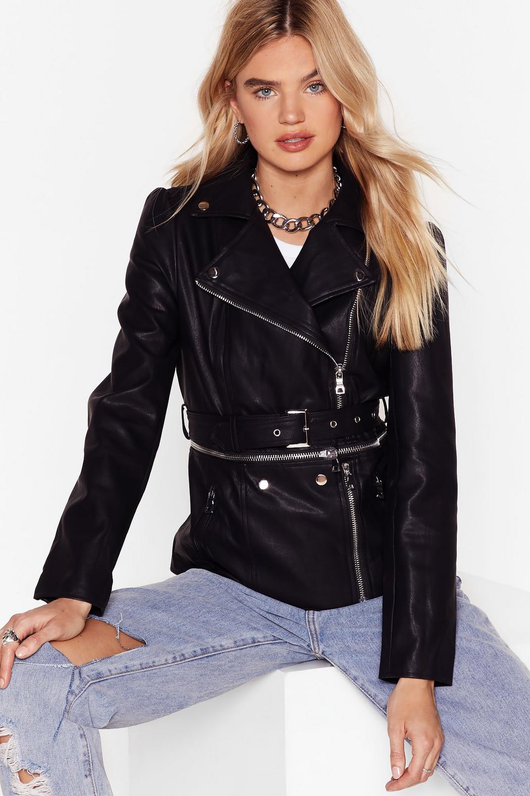Till We Get Zip Right Faux Leather Jacket image number 1