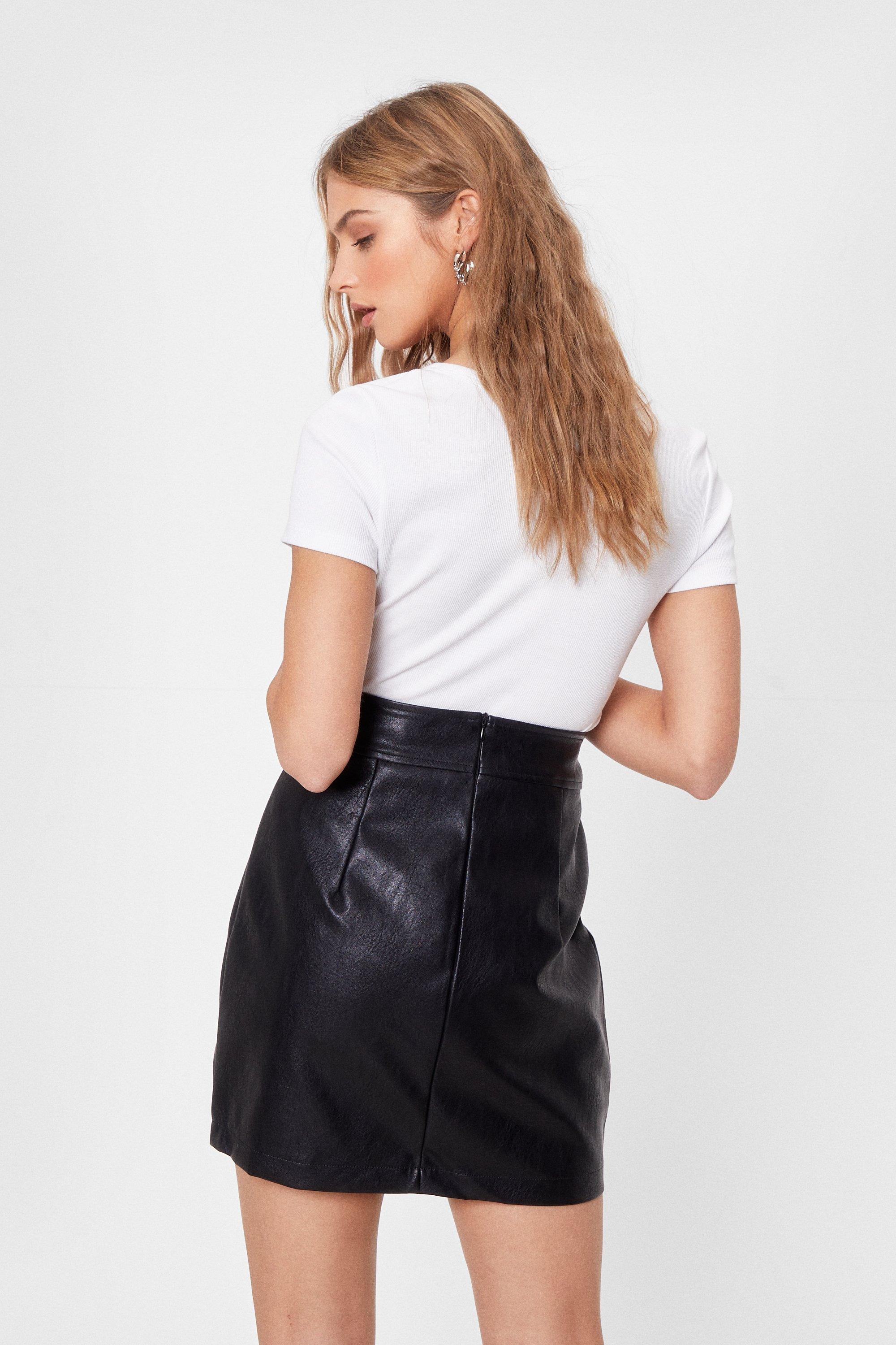 Asymmetric Zip Latex popular Skirt