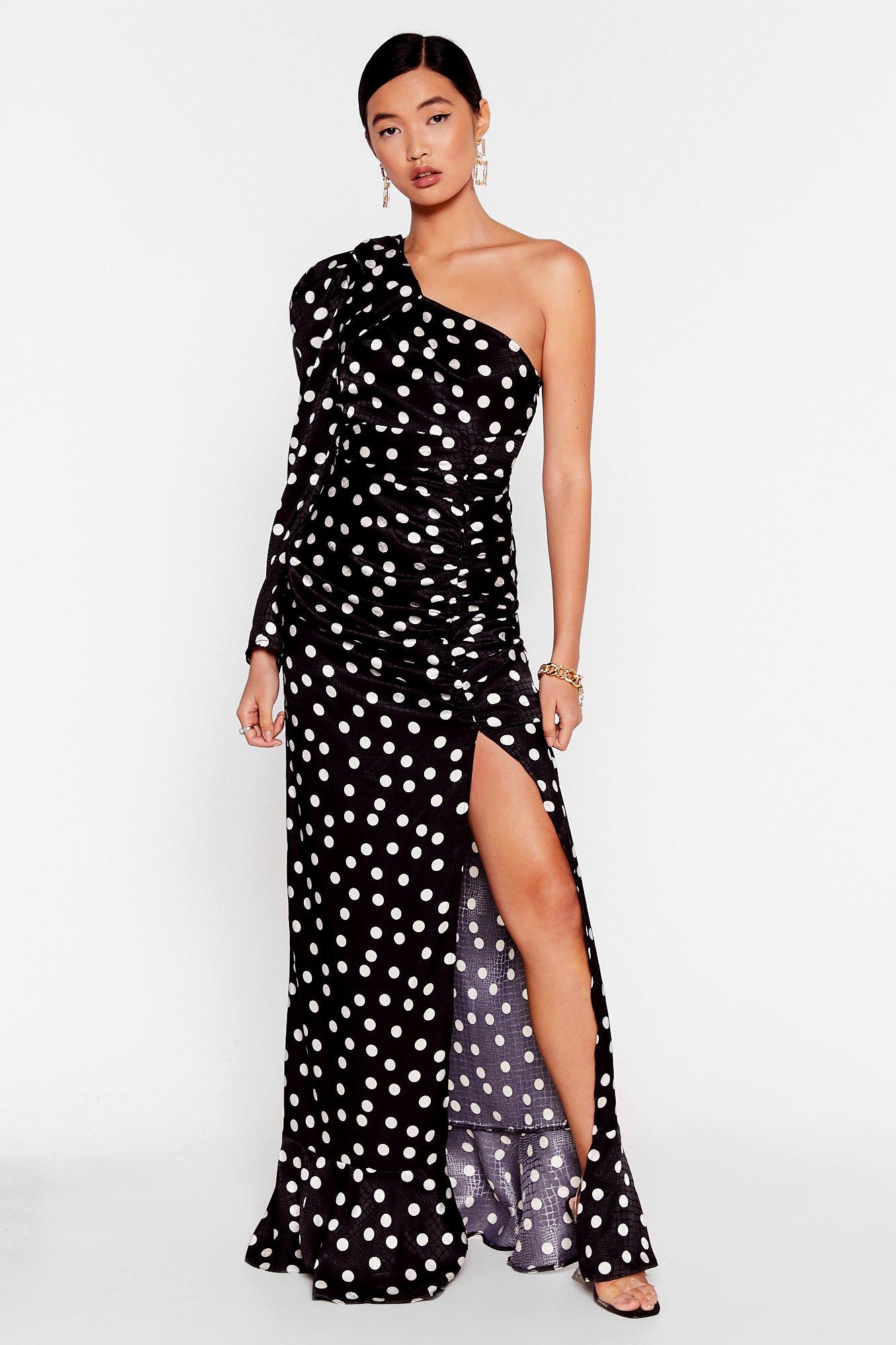 Spotty one shoulder dress sale