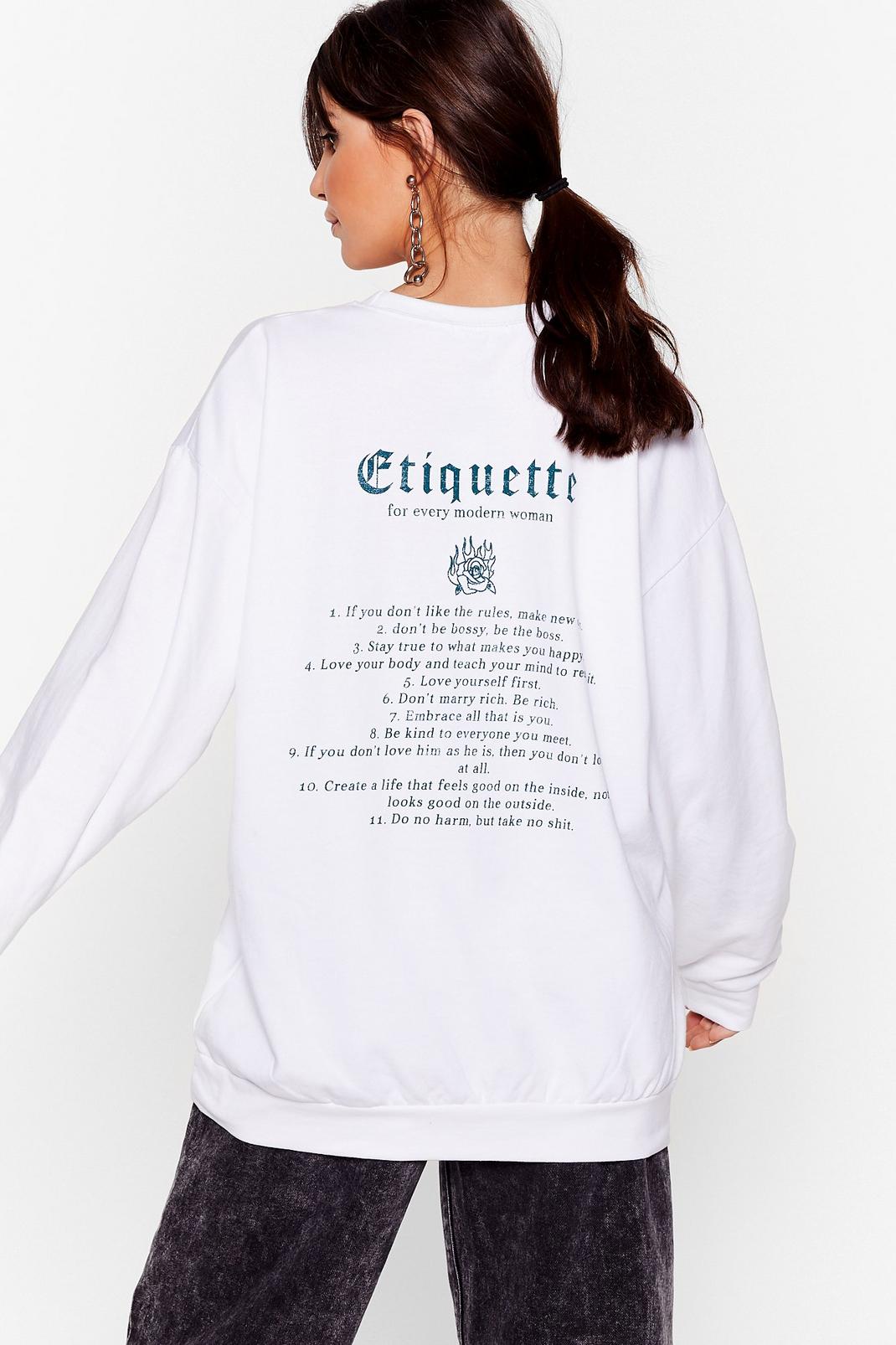 Etiquette Oversized Graphic Sweatshirt image number 1