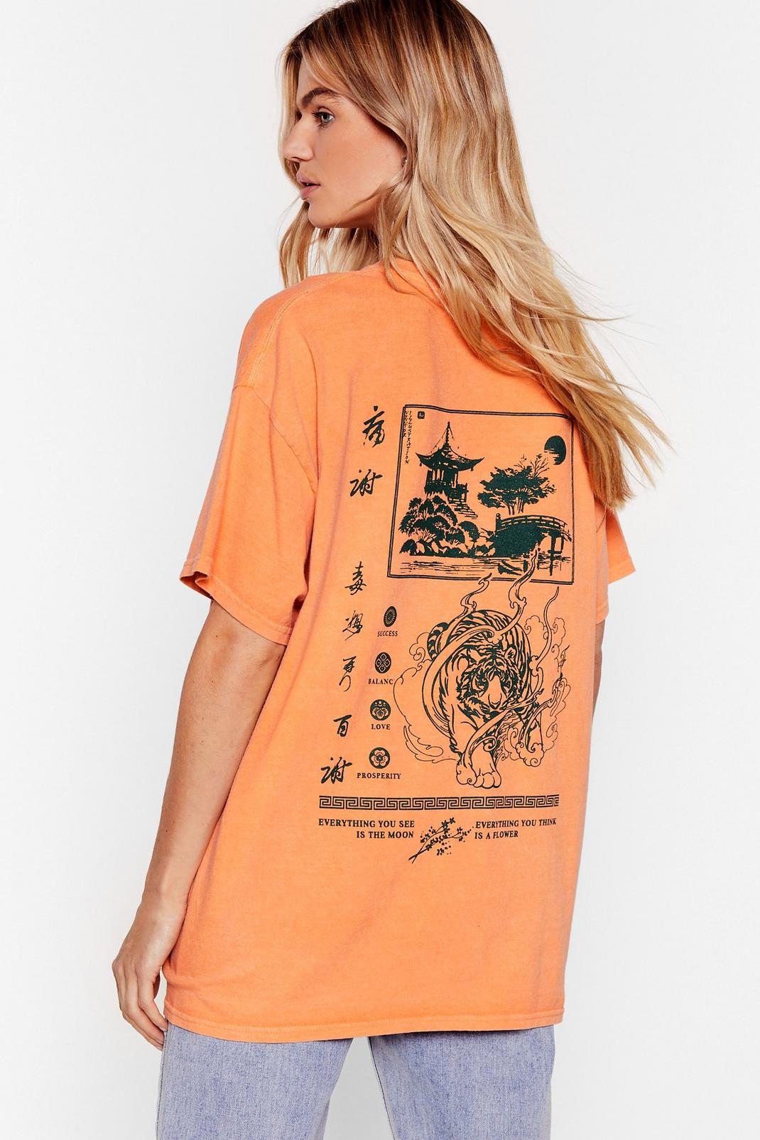 Orange Oversized Osaka Graphic T-Shirt image number 1