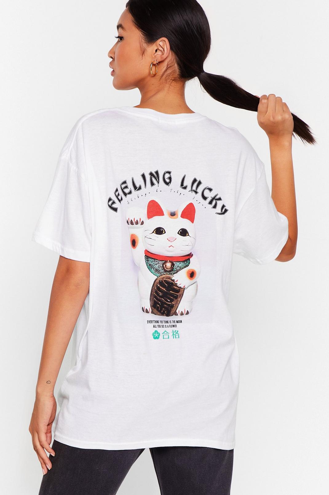 Feeling Lucky Cat Graphic Tee image number 1
