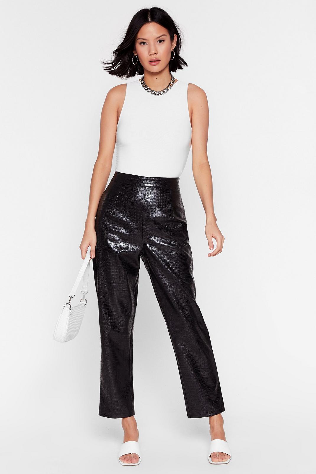 Croc It Off Faux Leather Trousers image number 1