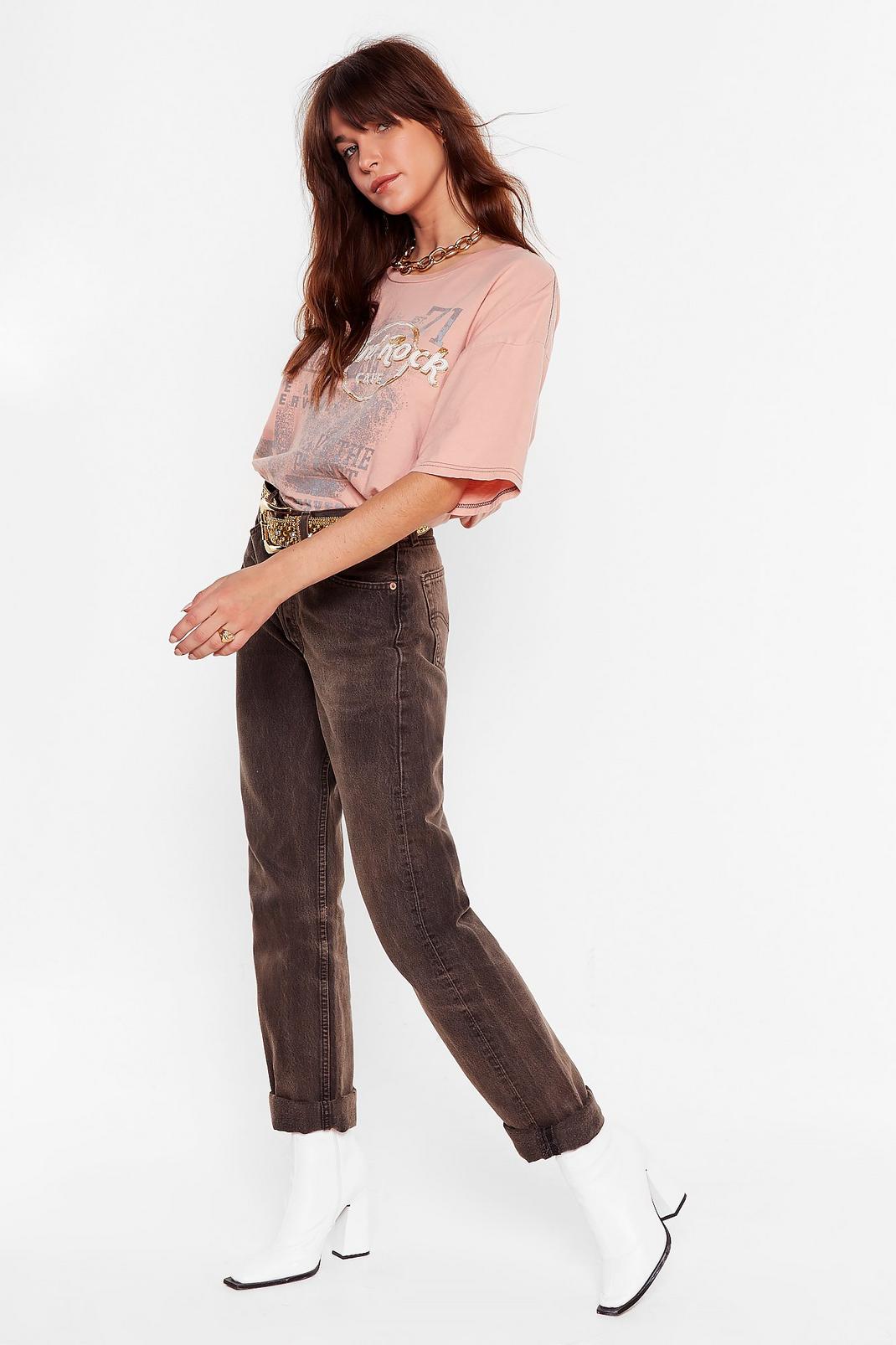 Vintage High Waisted Relaxed Bleach Wash Jeans image number 1