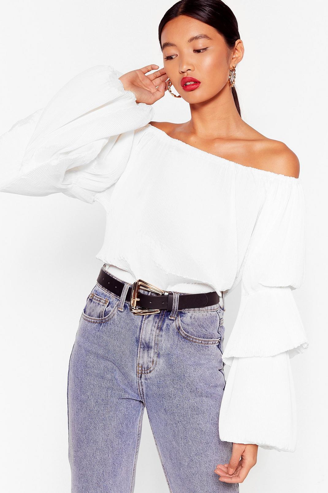 Balloon Sleeve Off The Shoulder Blouse image number 1